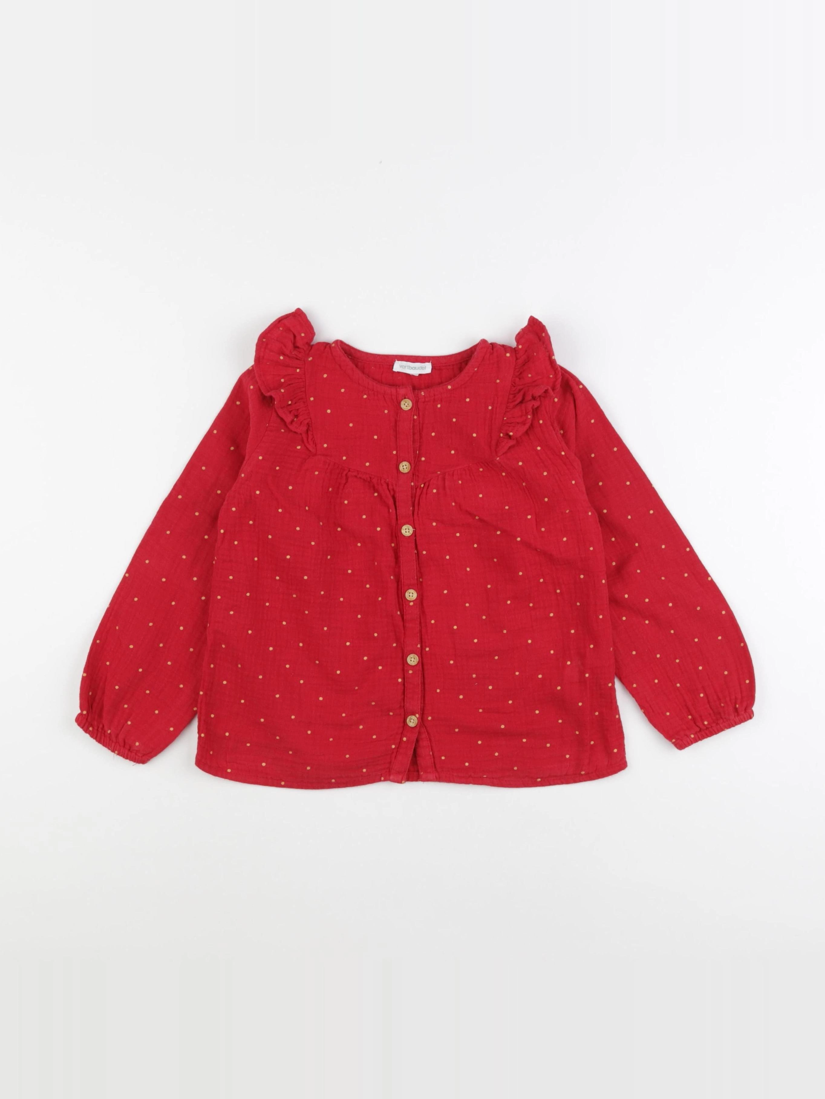 Vertbaudet - blouse rouge - 4 ans