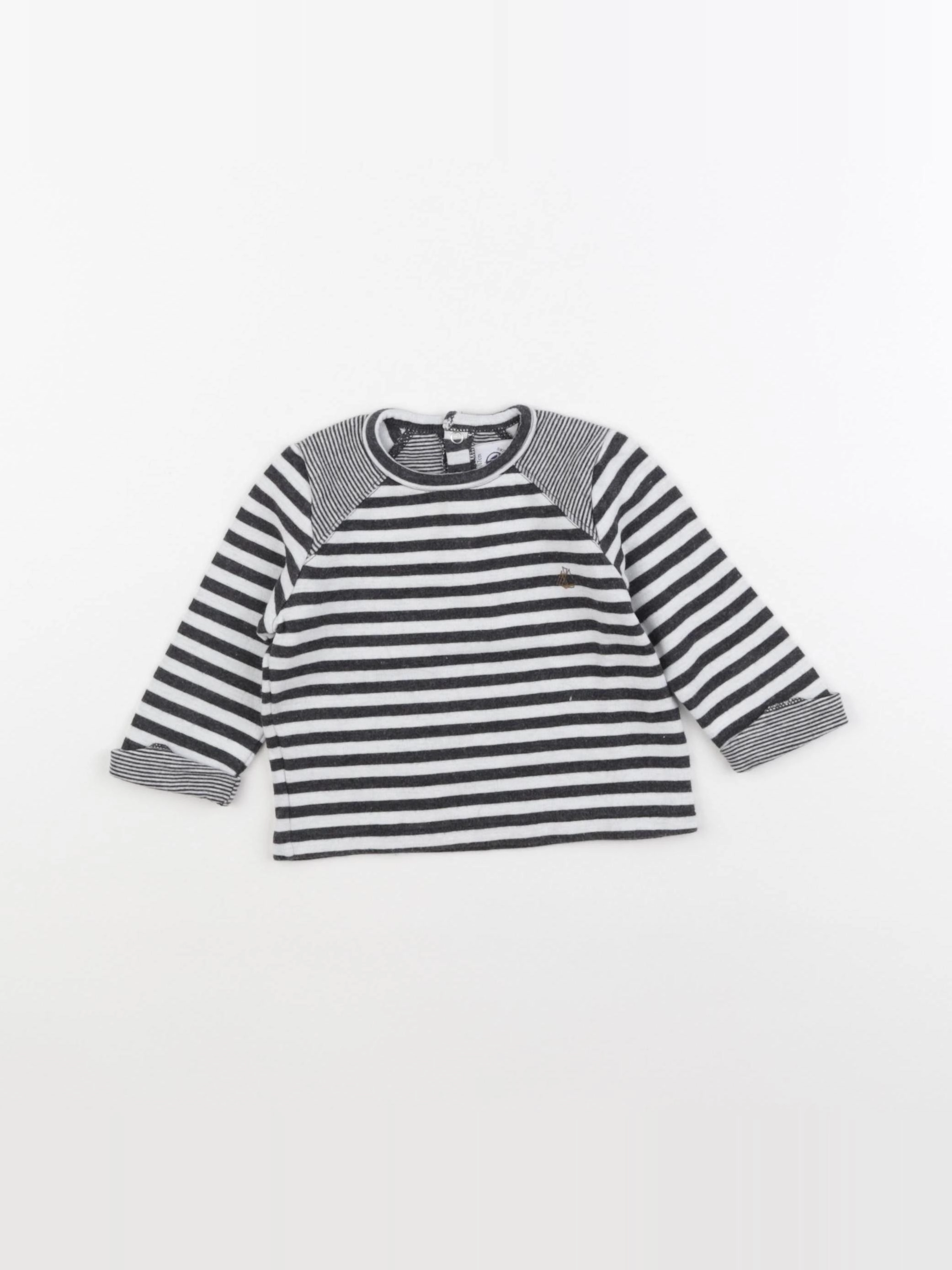Petit Bateau - tee-shirt gris - 6 mois