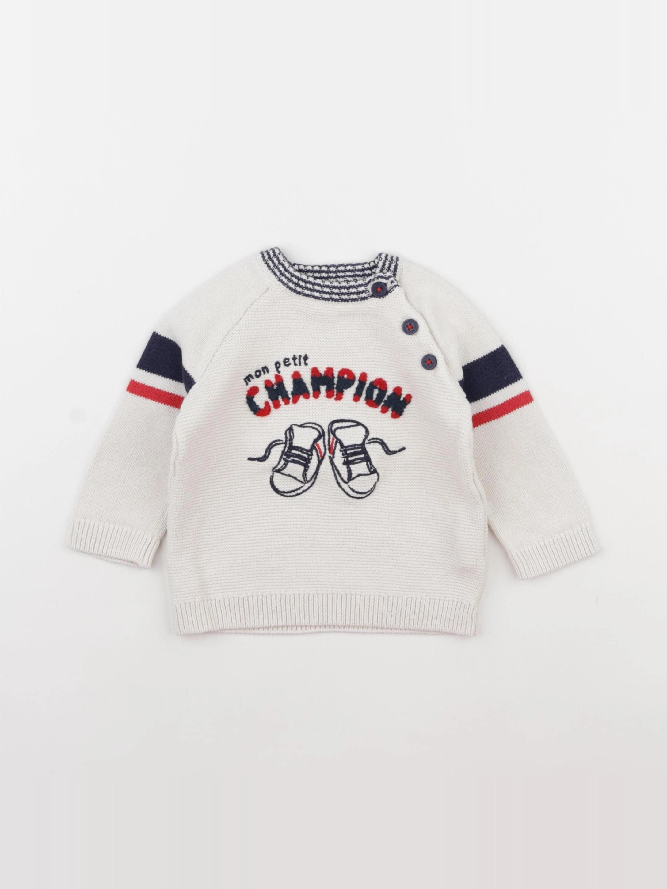 Tape à l'oeil - pull blanc - 9 mois