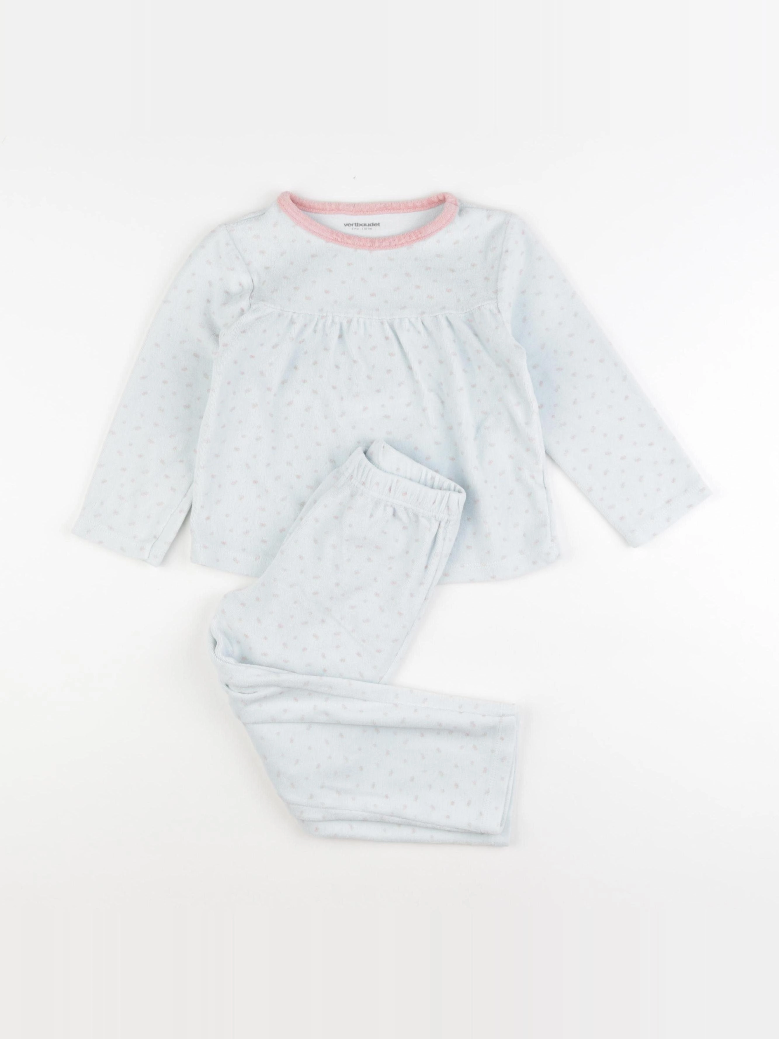 Vertbaudet - pyjama velours bleu - 5 ans