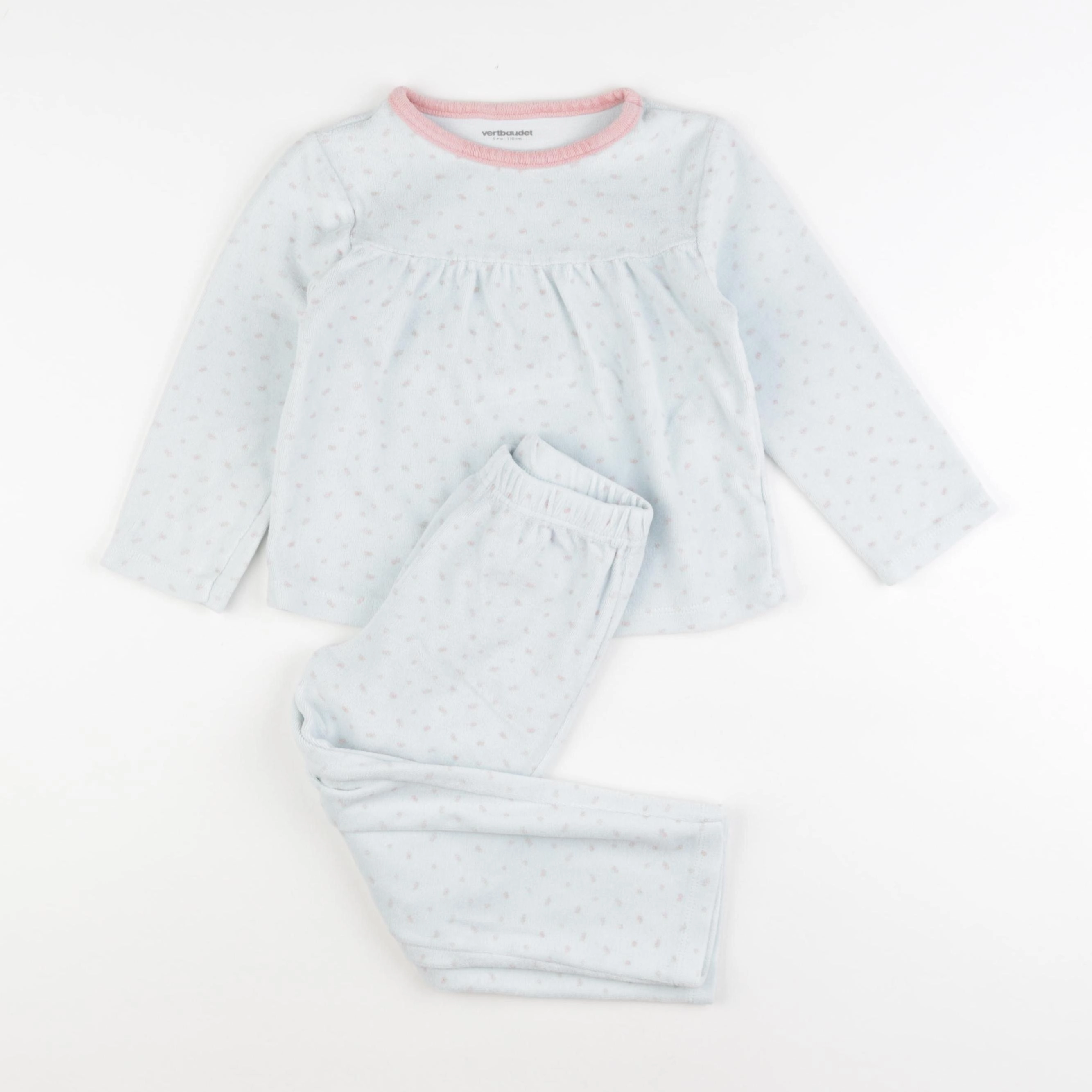 Vertbaudet - pyjama velours bleu - 5 ans