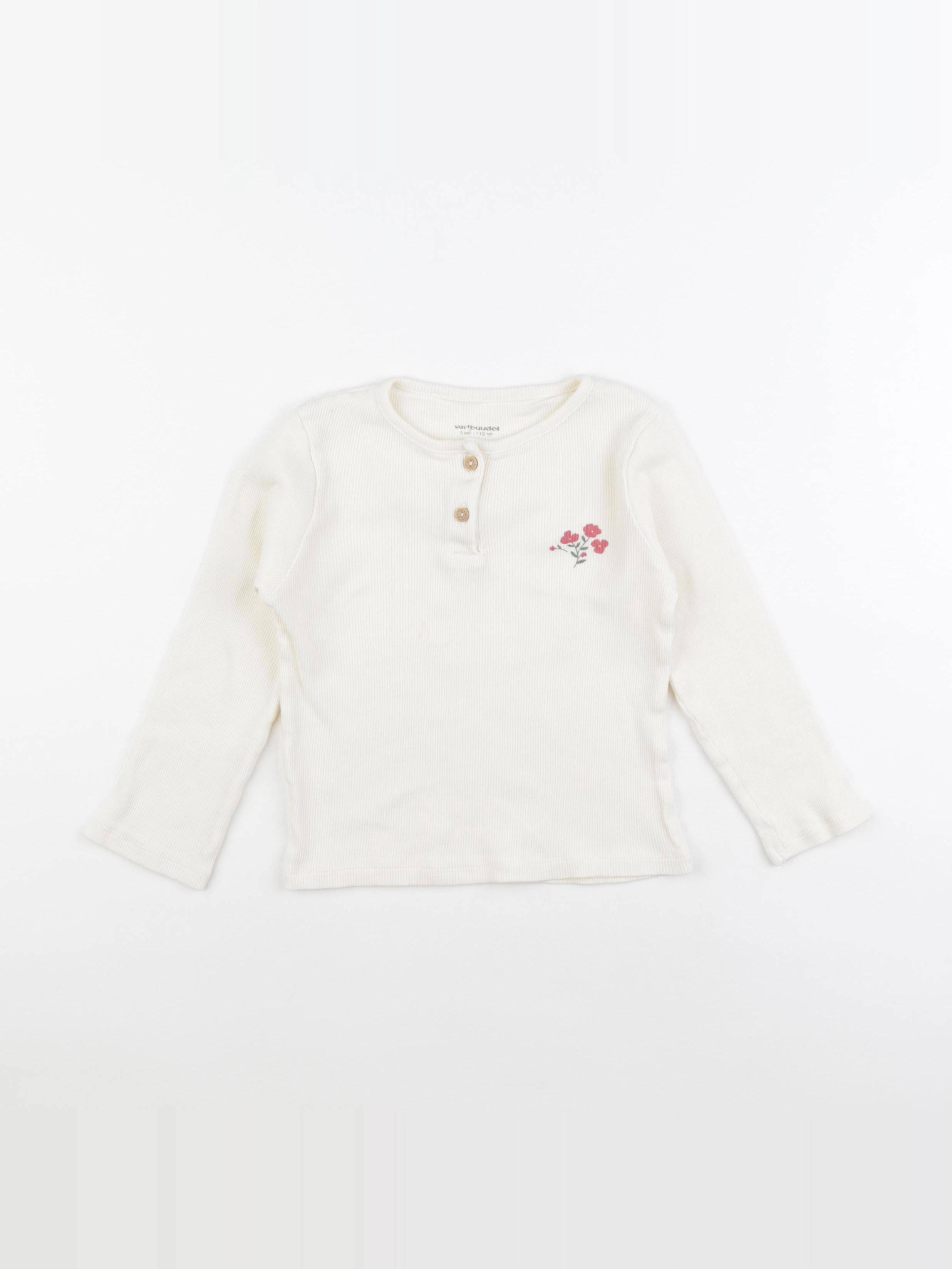 Vertbaudet - tee-shirt beige - 5 ans