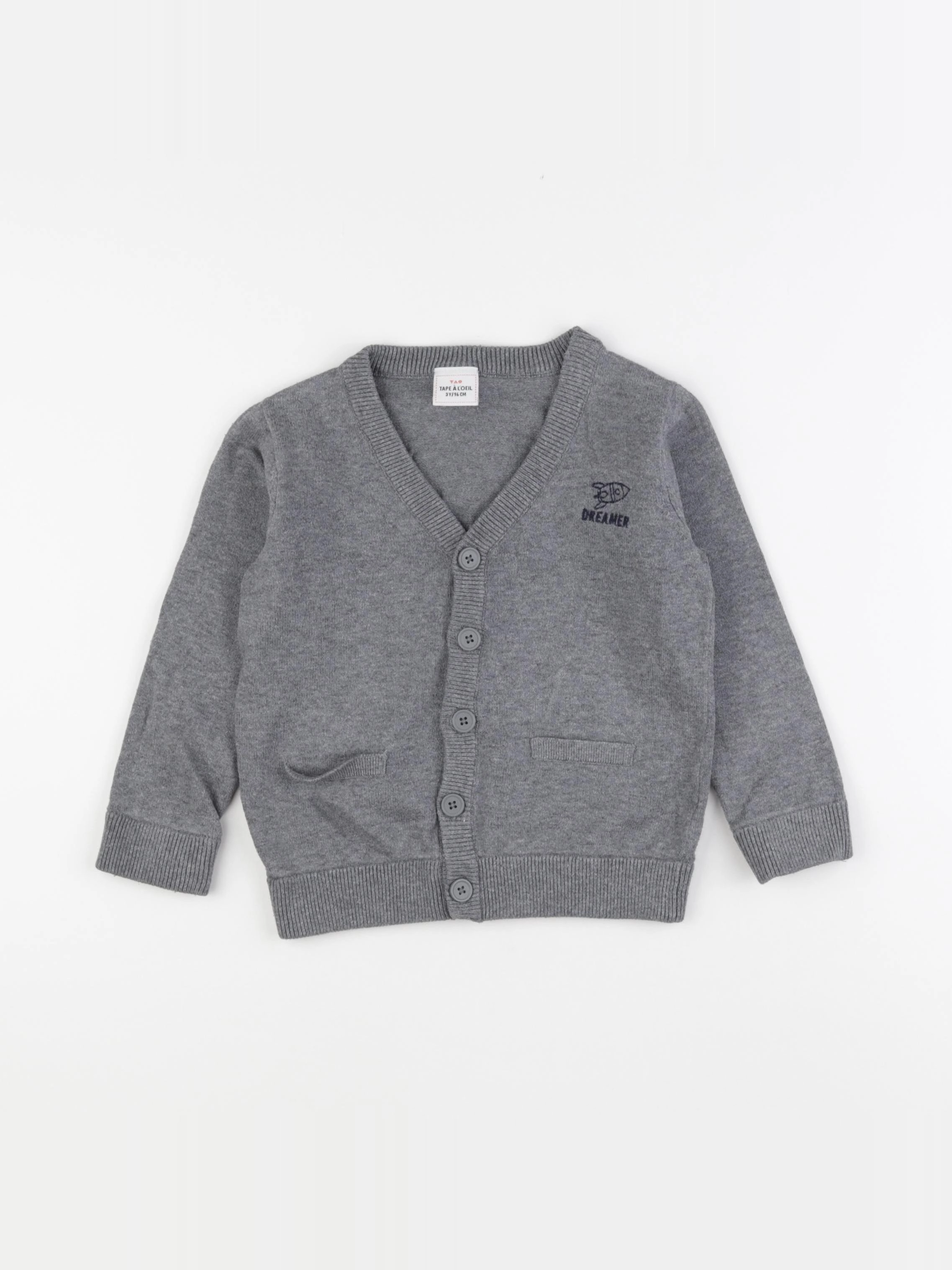 Tape à l'oeil - gilet gris - 3 ans