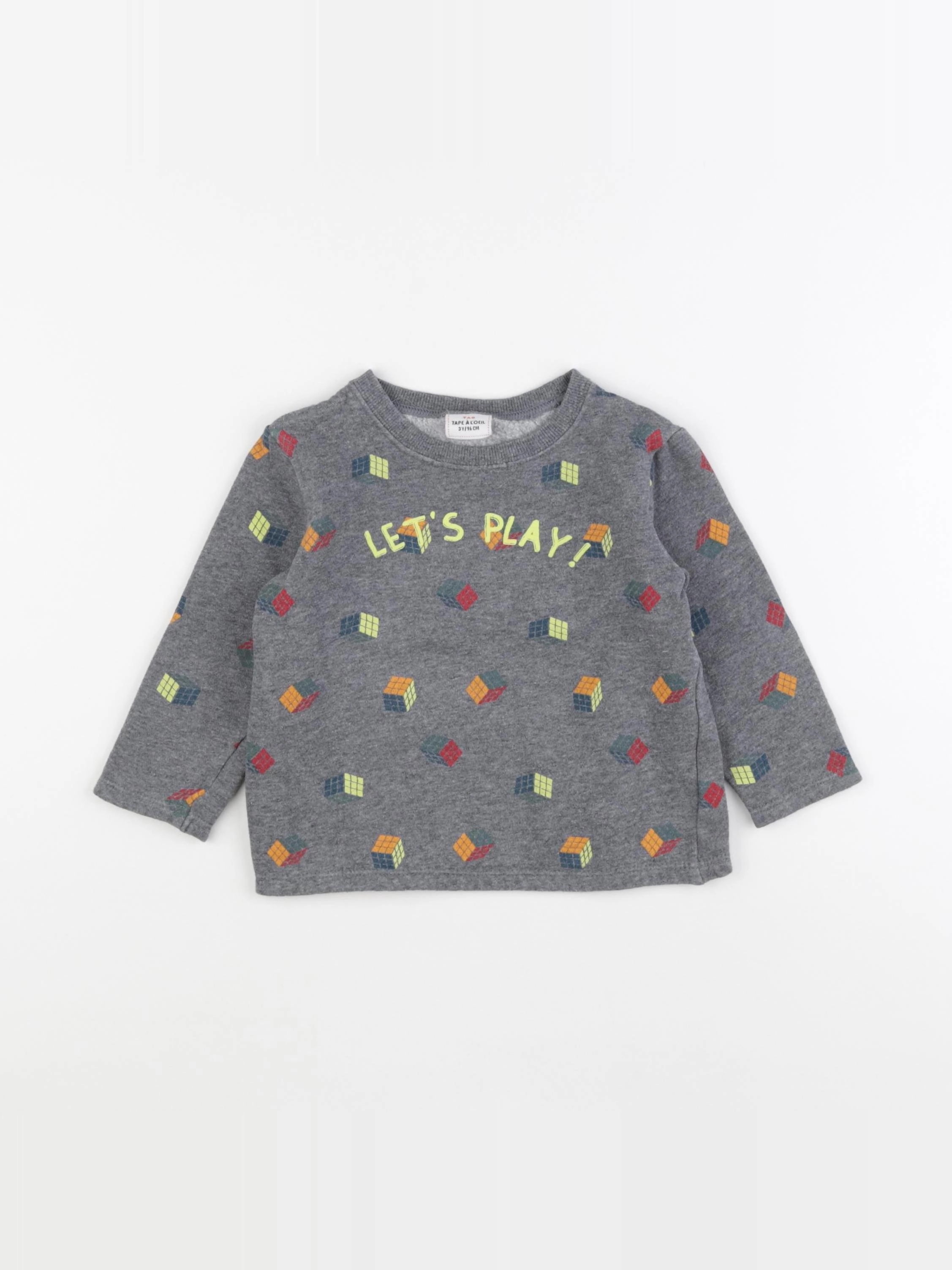 Tape à l'oeil - sweat gris - 3 ans