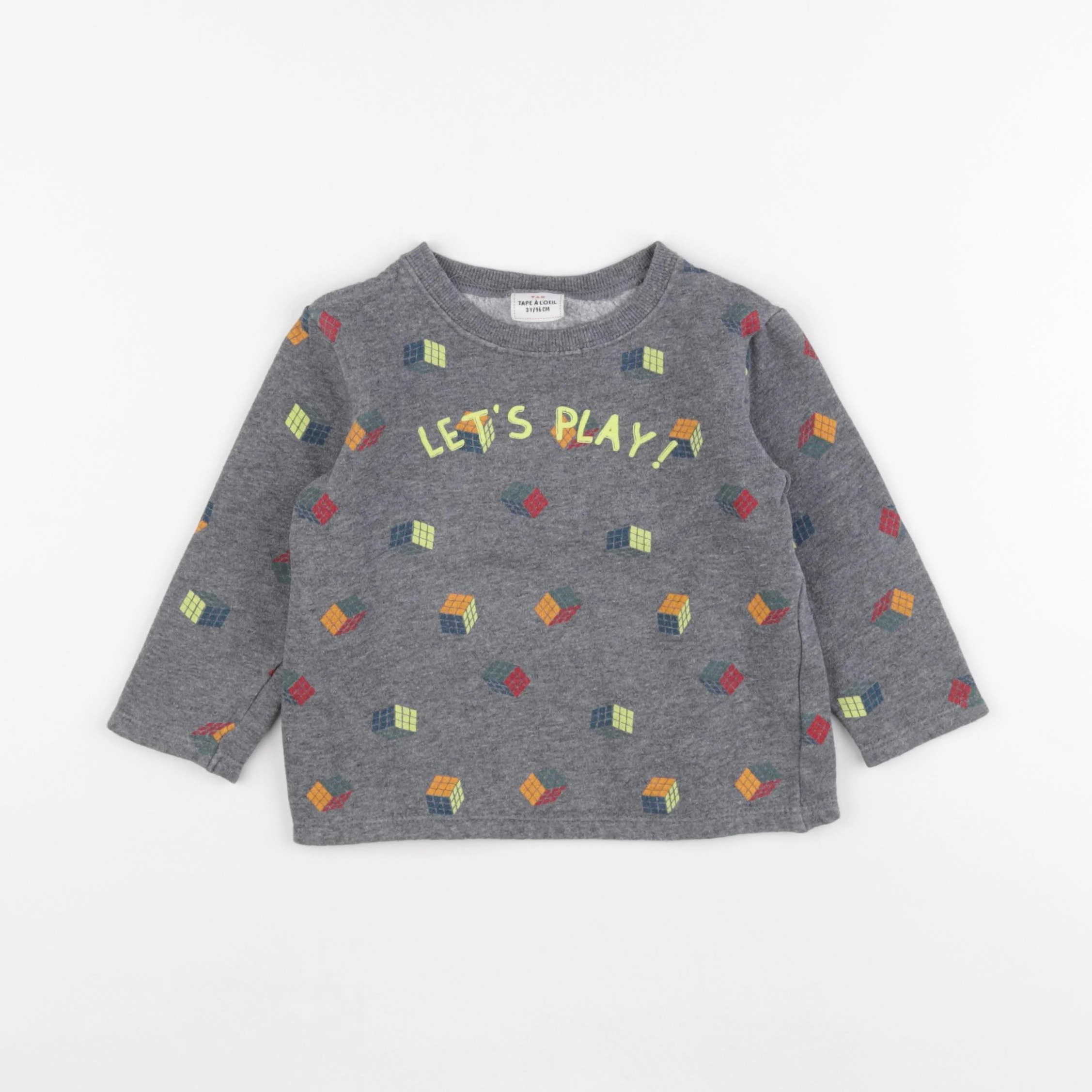 Tape à l'oeil - sweat gris - 3 ans