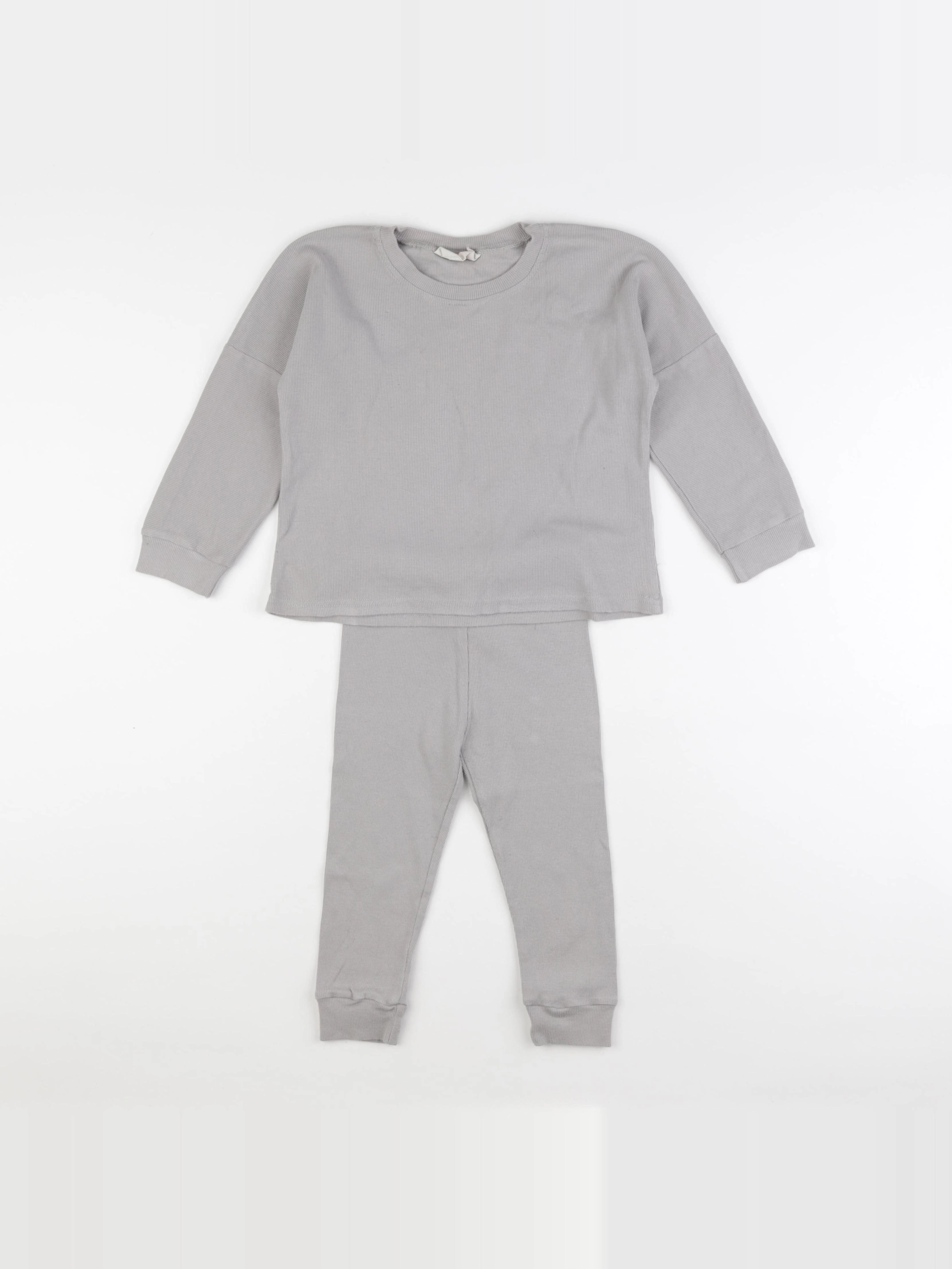 Gamin gamine - pyjama coton gris - 4 ans