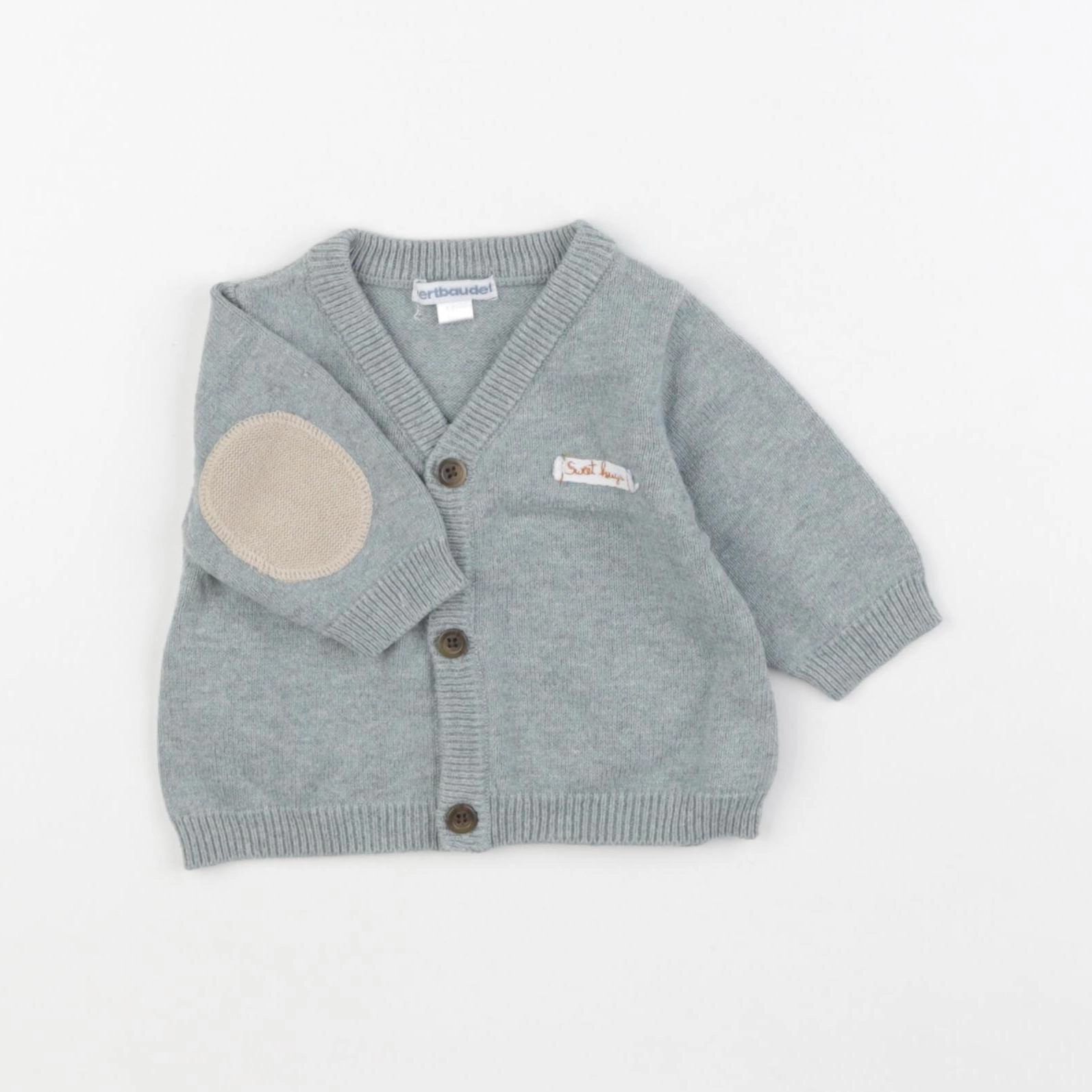 Vertbaudet - gilet bleu - 1 mois