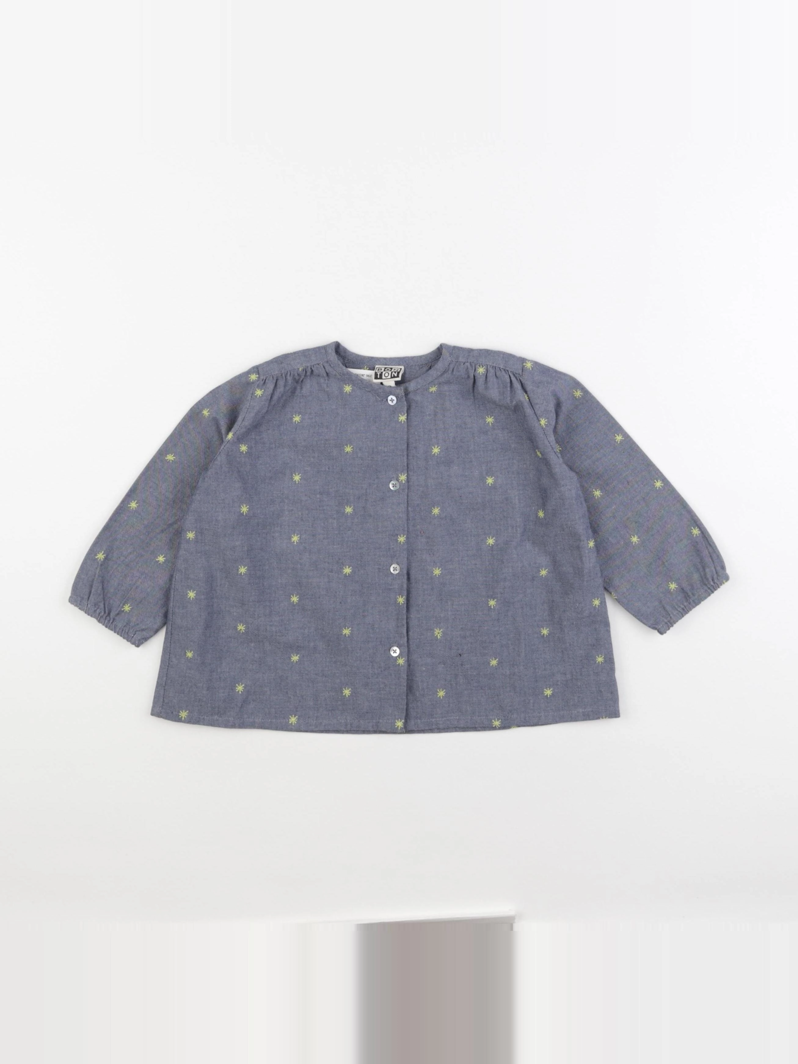 Bonton - blouse bleu, jaune - 2 ans