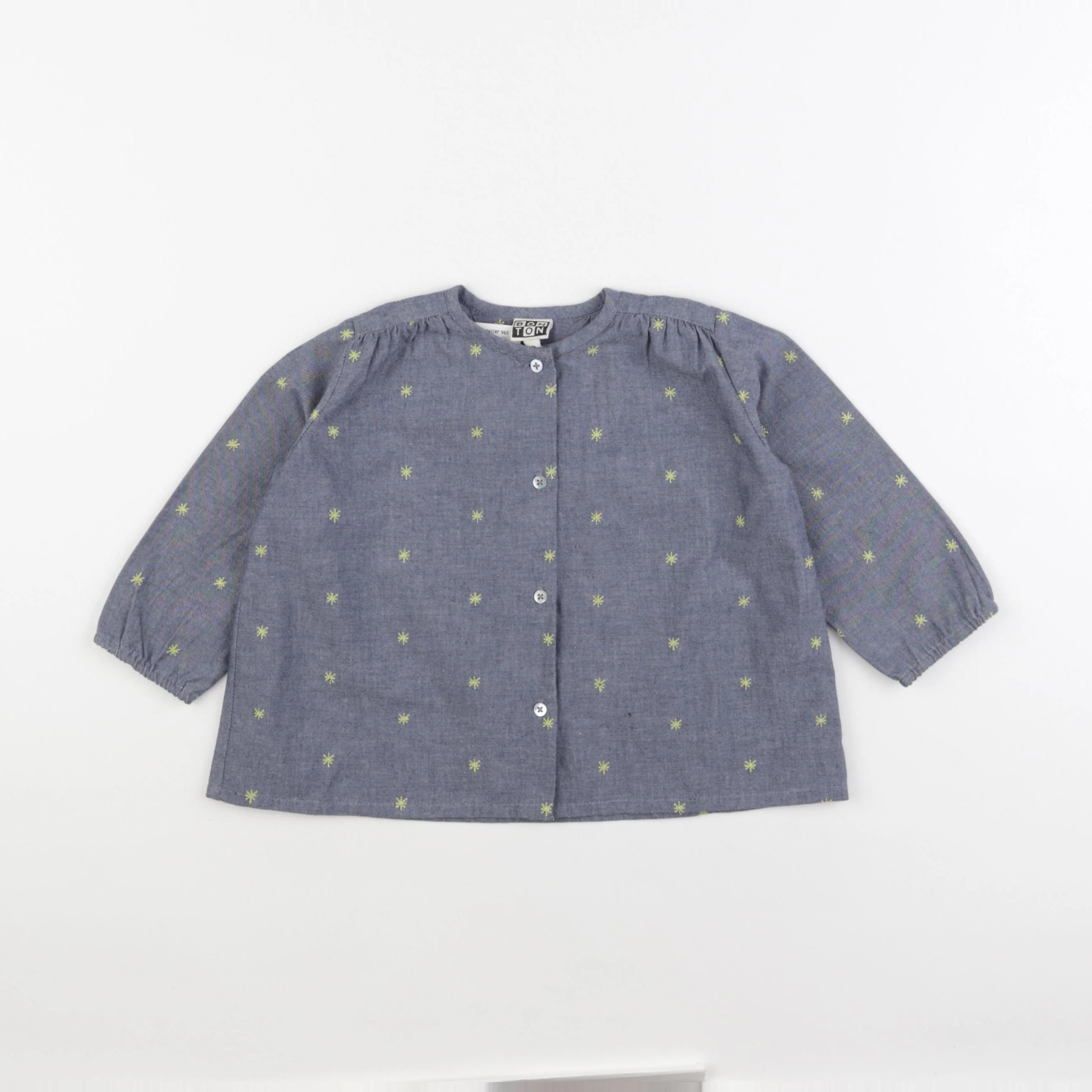 Bonton - blouse bleu, jaune - 2 ans