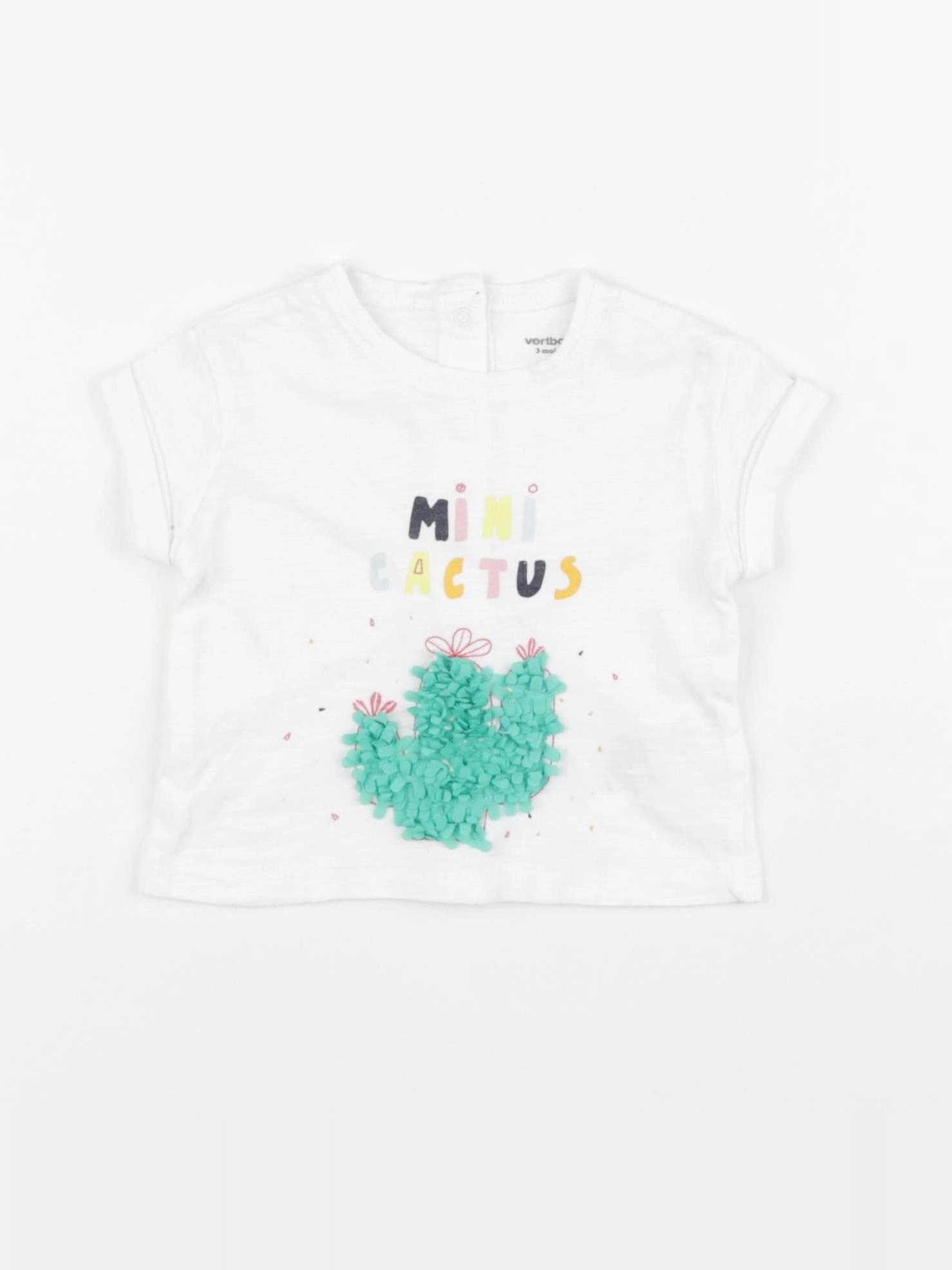 Vertbaudet - tee-shirt blanc - 3 mois