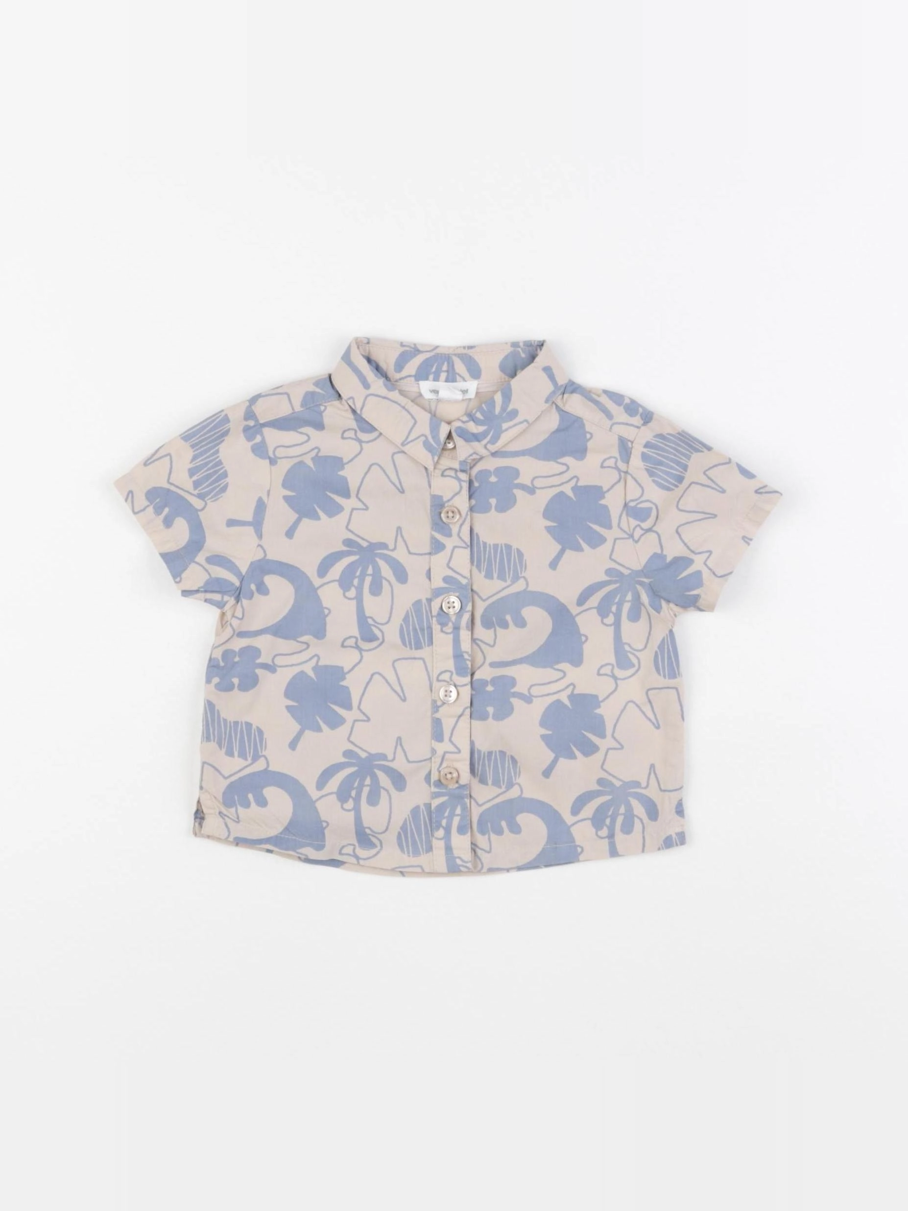 Vertbaudet - chemise beige - 6 mois