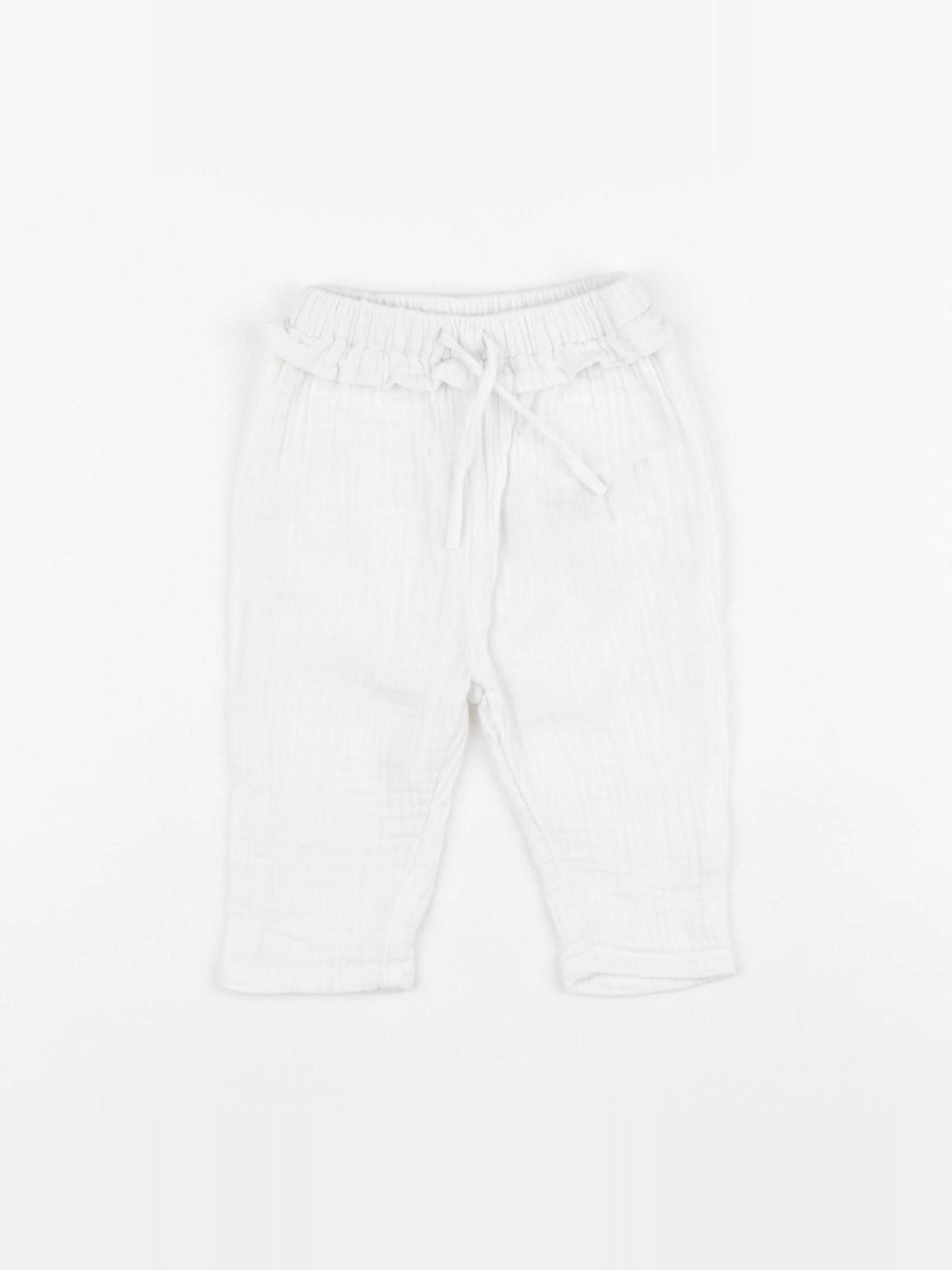 Vertbaudet - pantalon blanc - 6 mois