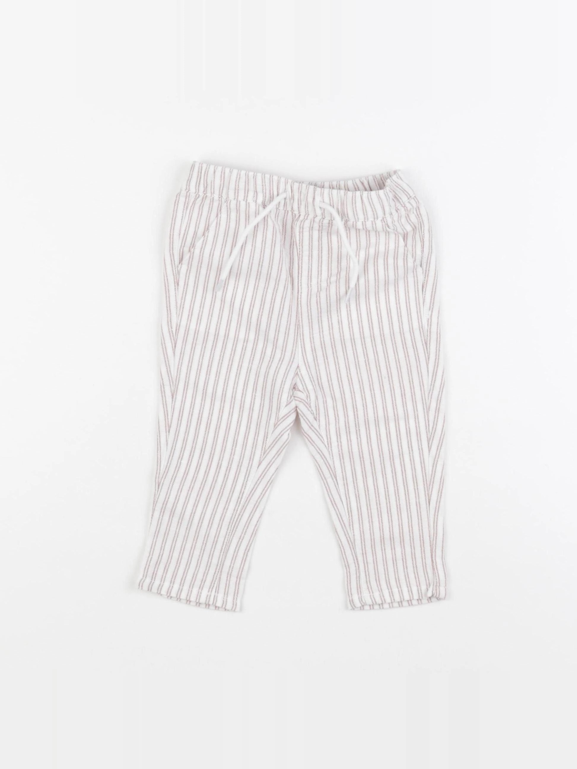 Vertbaudet - pantalon blanc - 9 mois