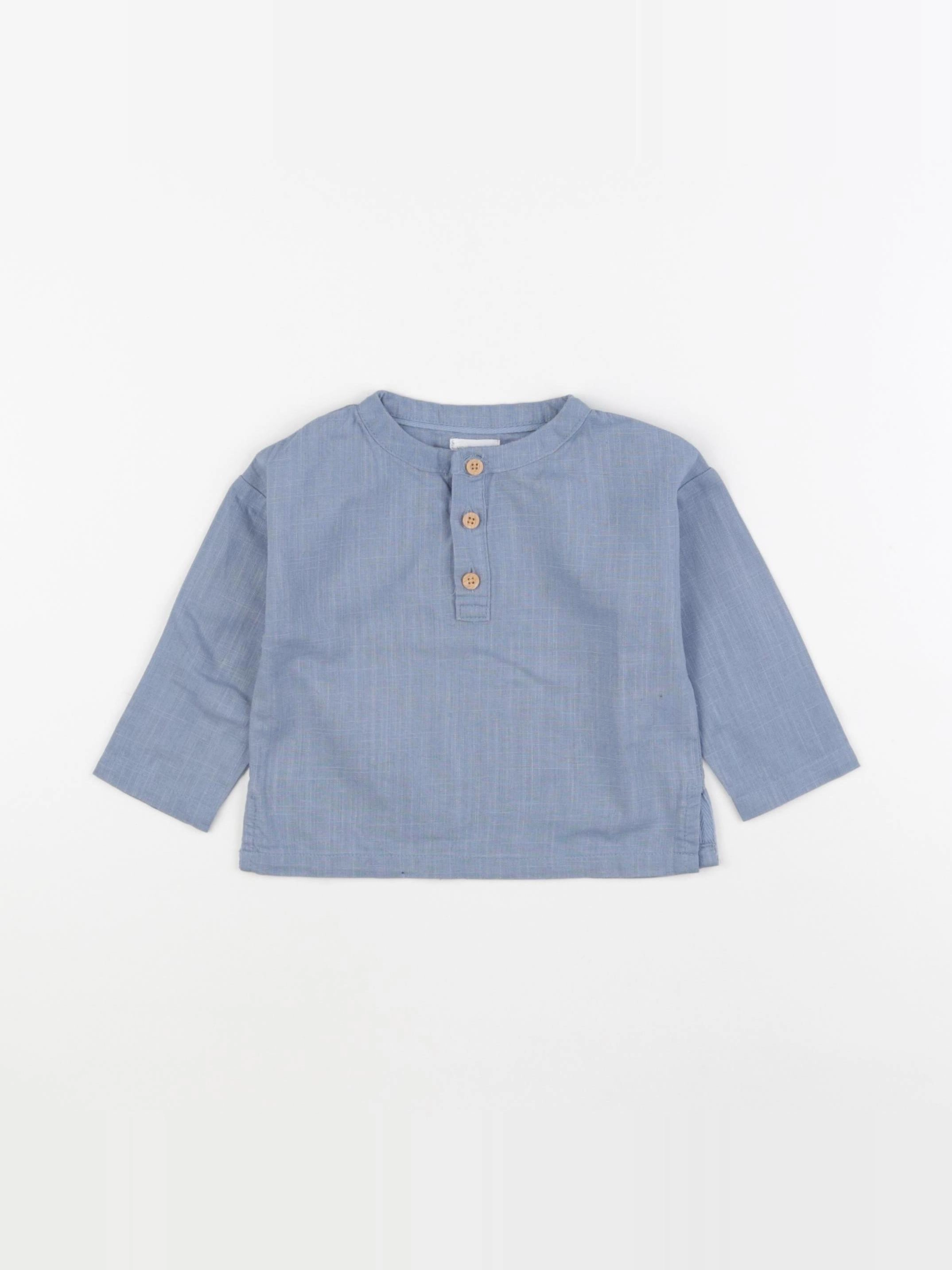 Vertbaudet - chemise bleu - 9 mois