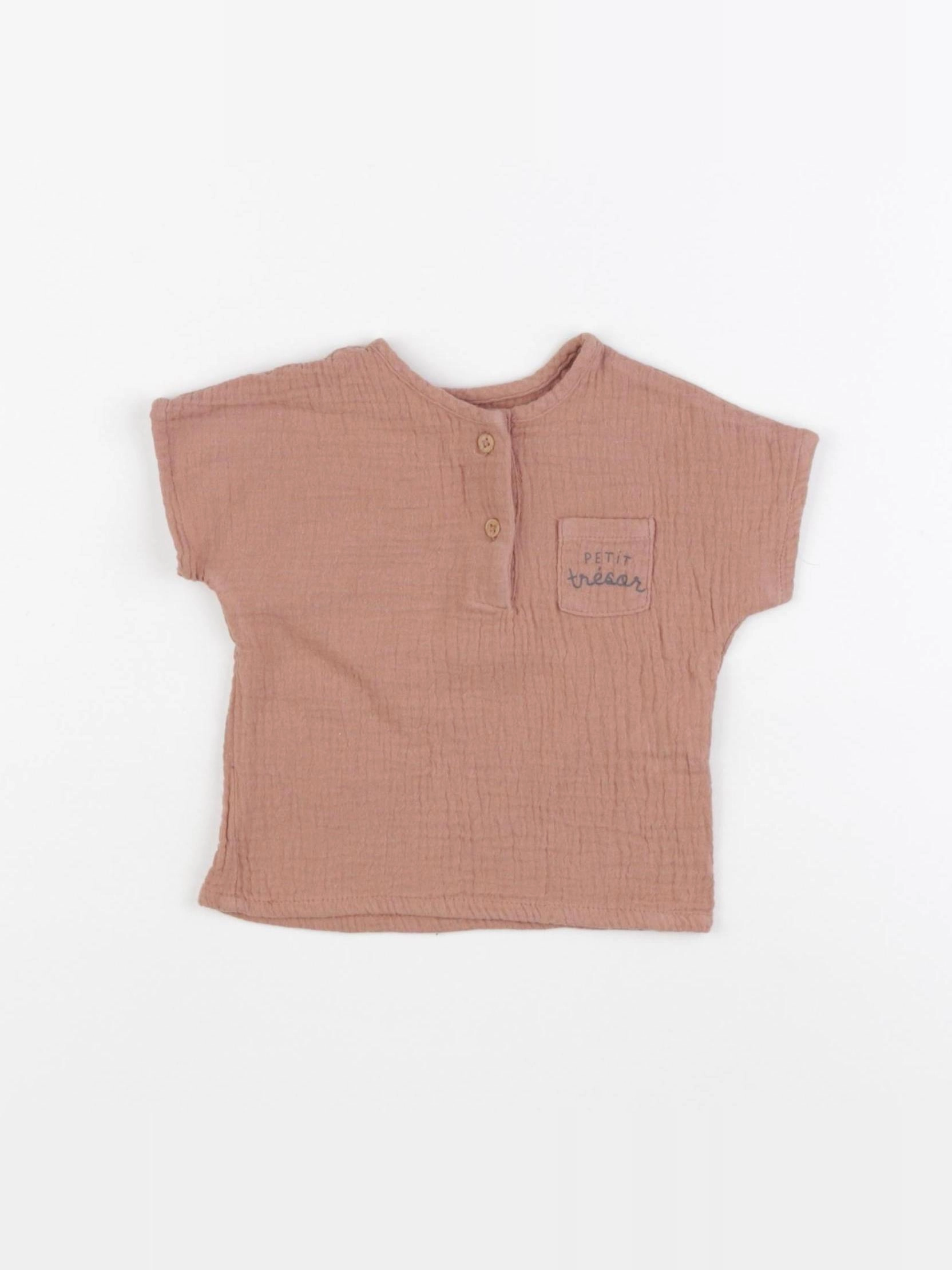 Vertbaudet - polo marron - 6 mois