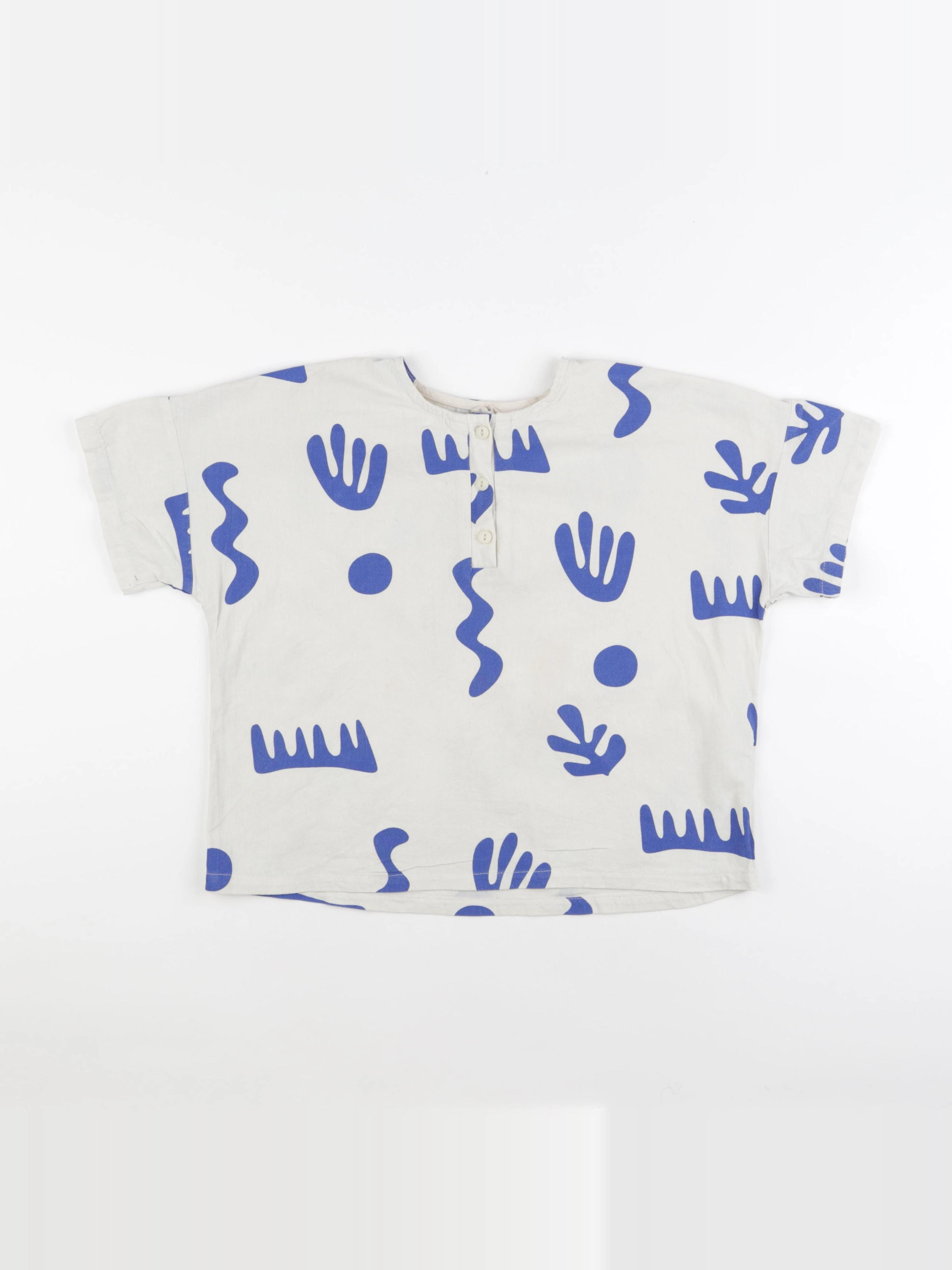 Gamin gamine - tee-shirt beige, bleu - 6/7 ans