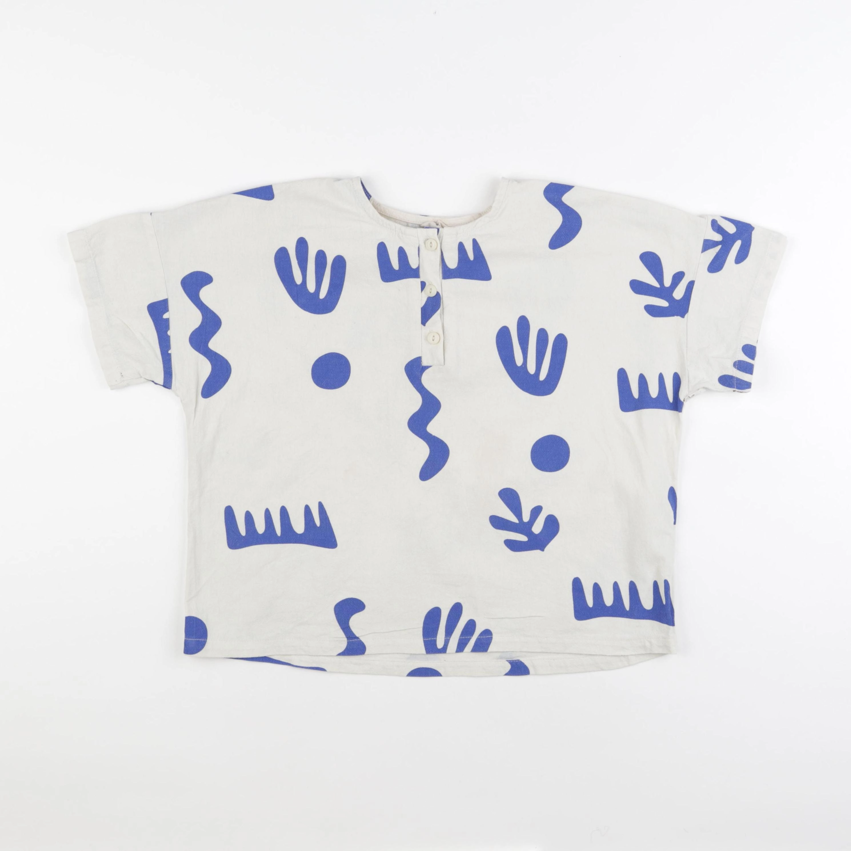 Gamin gamine - tee-shirt beige, bleu - 6/7 ans