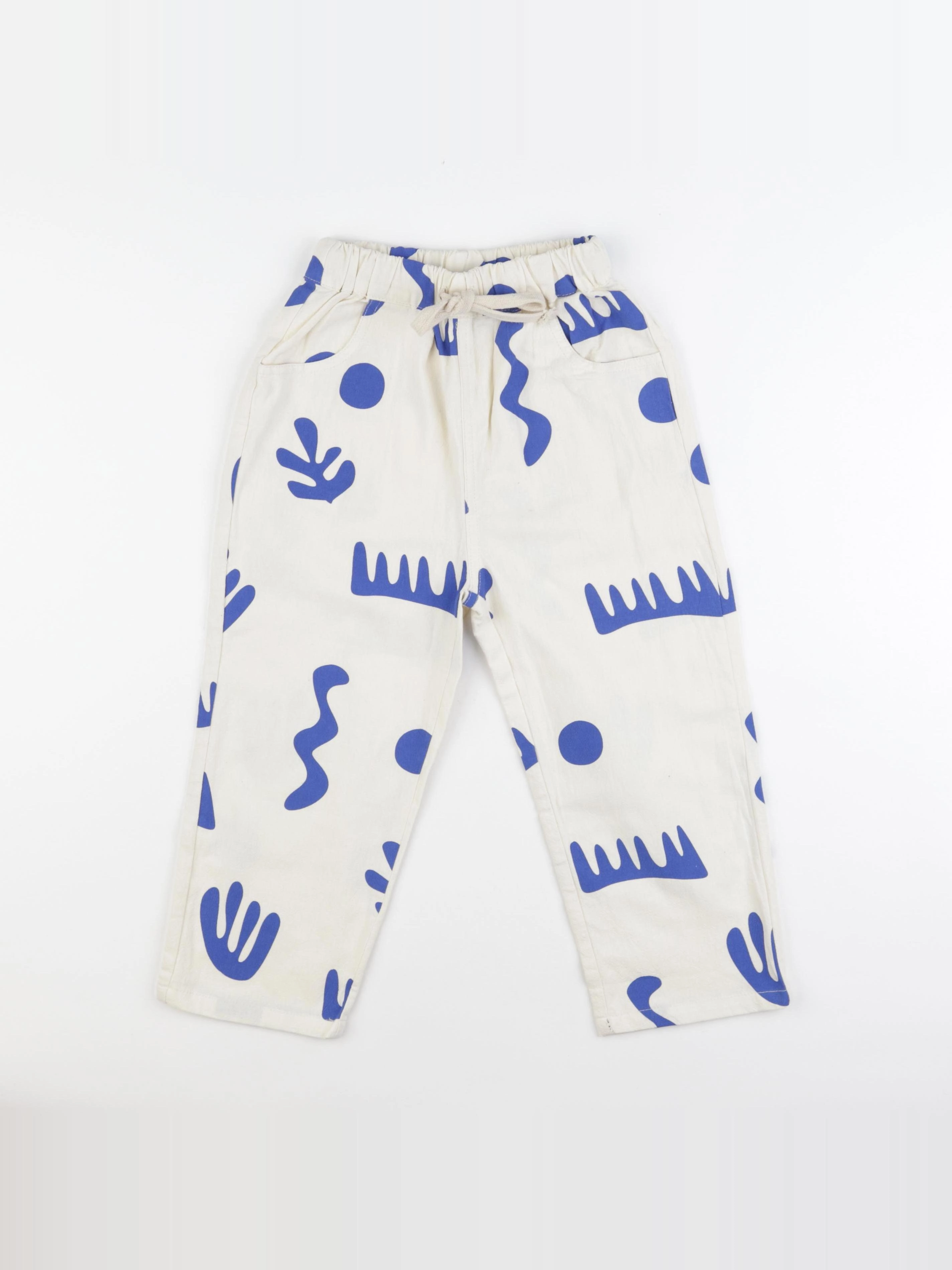 Gamin gamine - pantalon beige, bleu - 6/7 ans