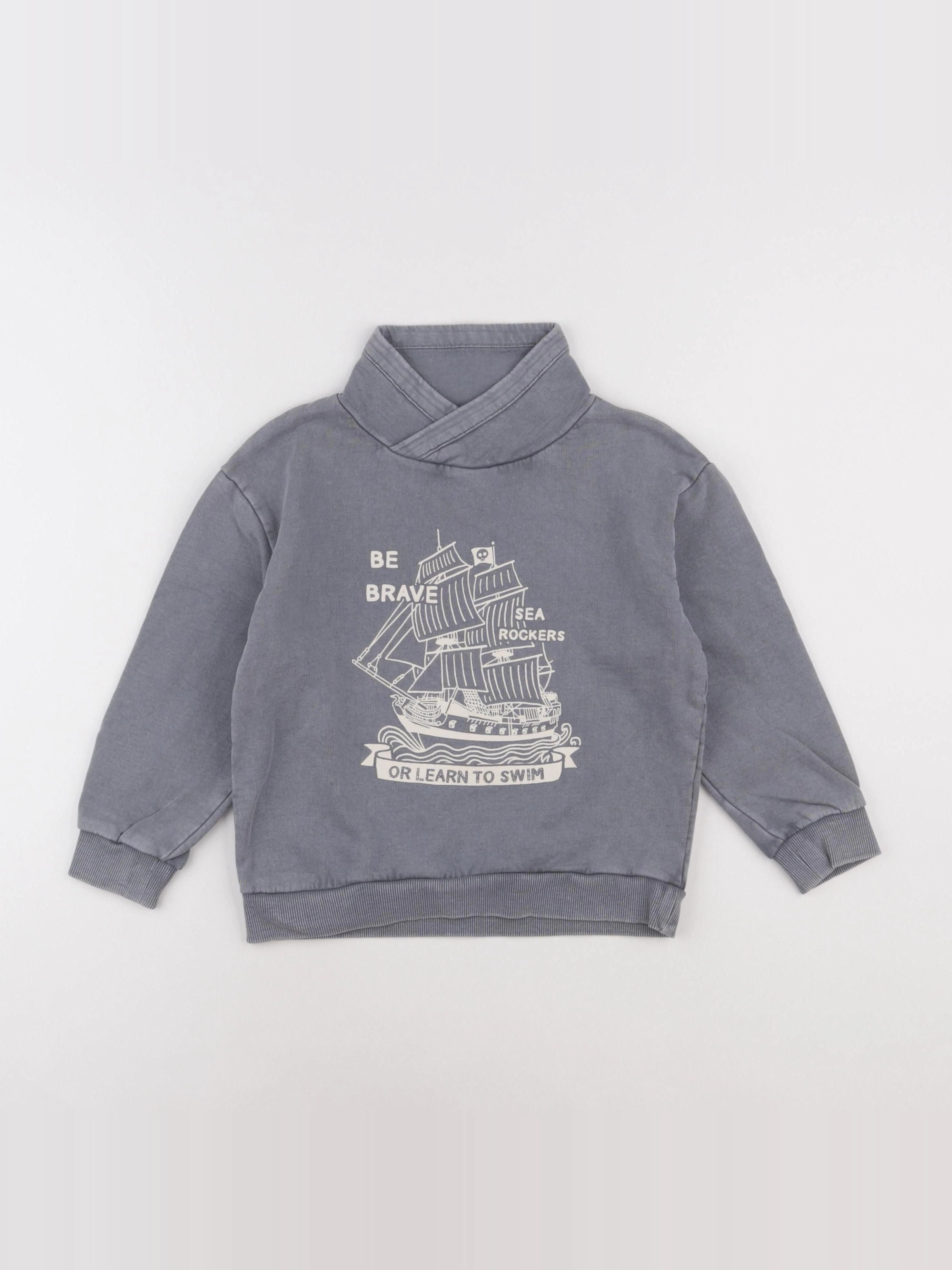 Vertbaudet - sweat bleu - 6 ans