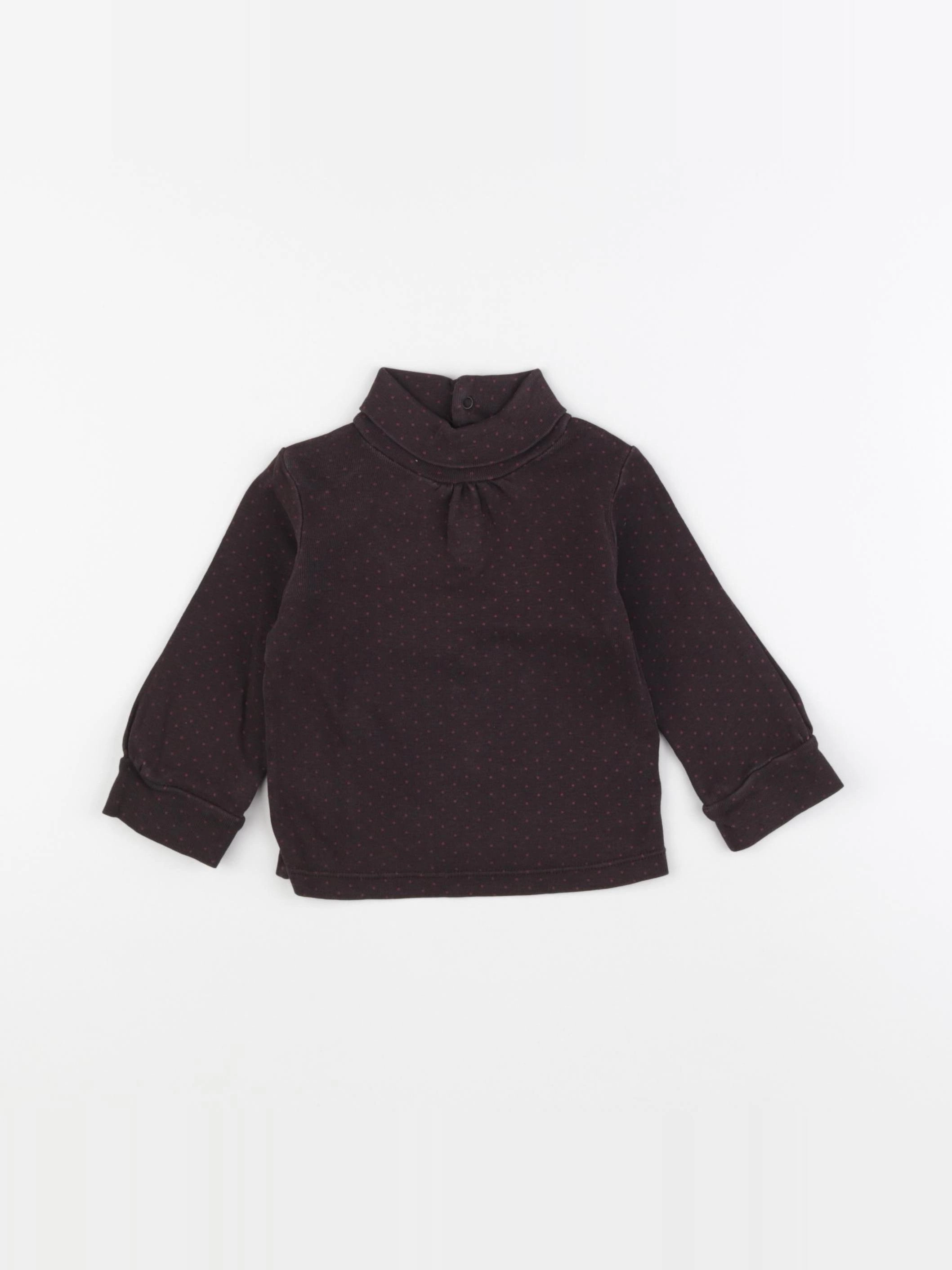 Jacadi - sous-pull marron, rose - 12 mois