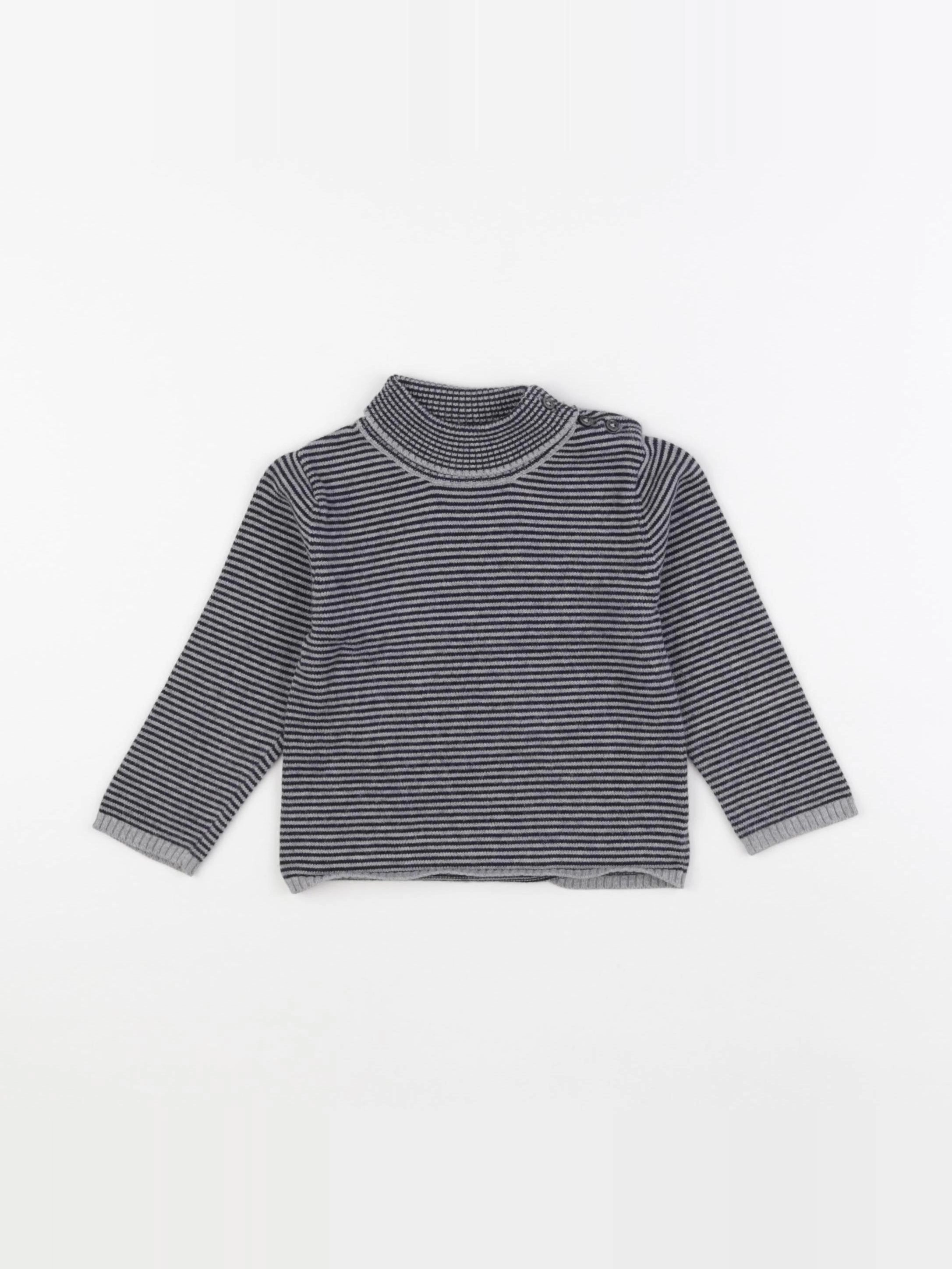 Jacadi - pull gris, bleu - 18 mois