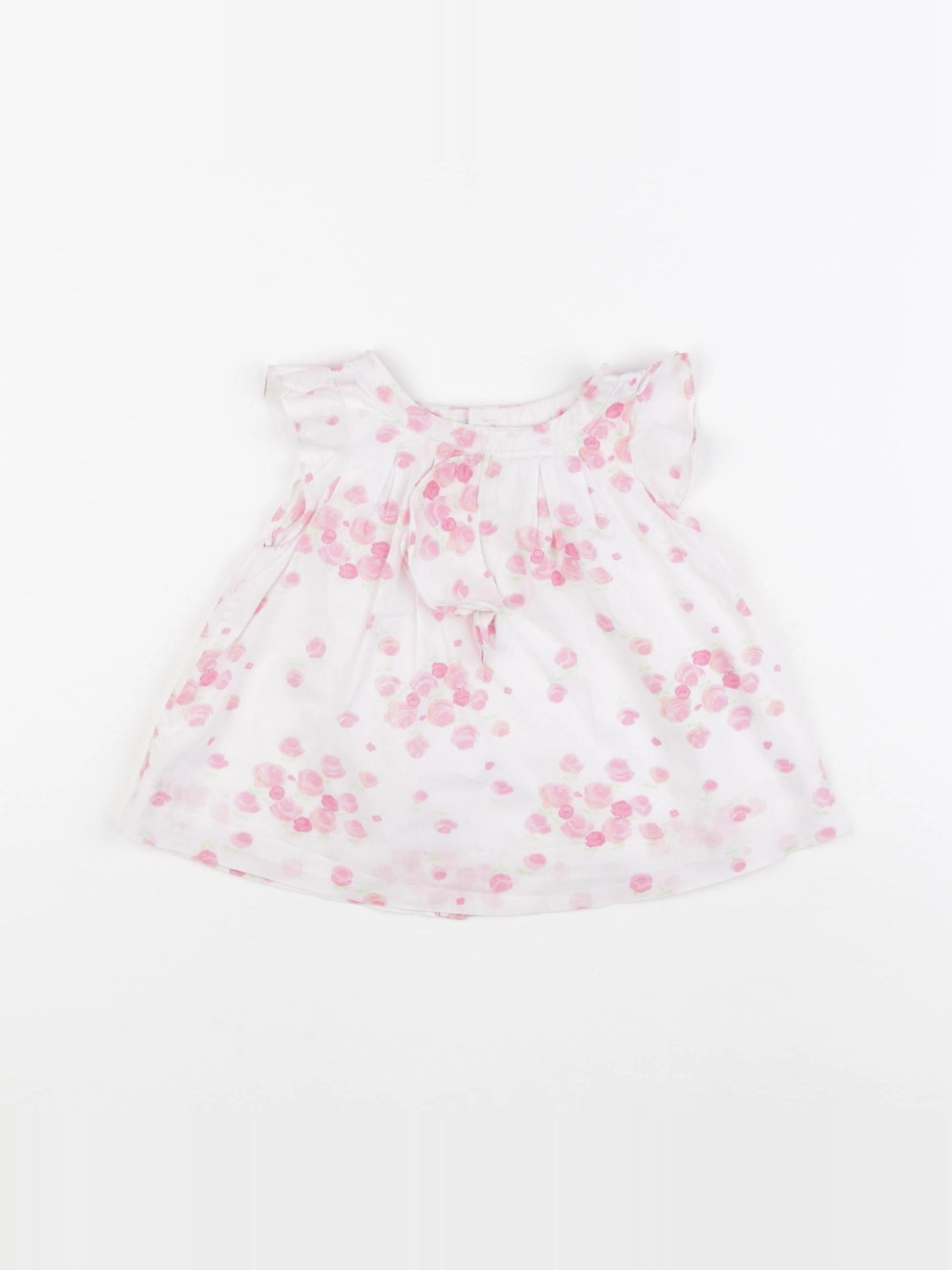 Jacadi - blouse rose, blanc - 12 mois