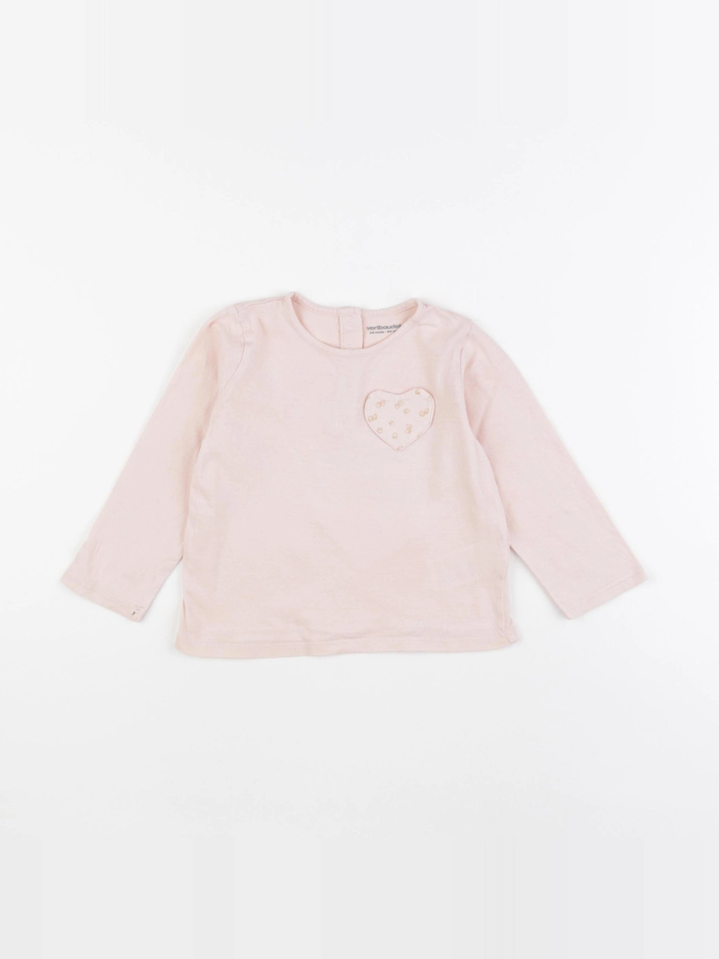 Vertbaudet - tee-shirt rose - 24 mois