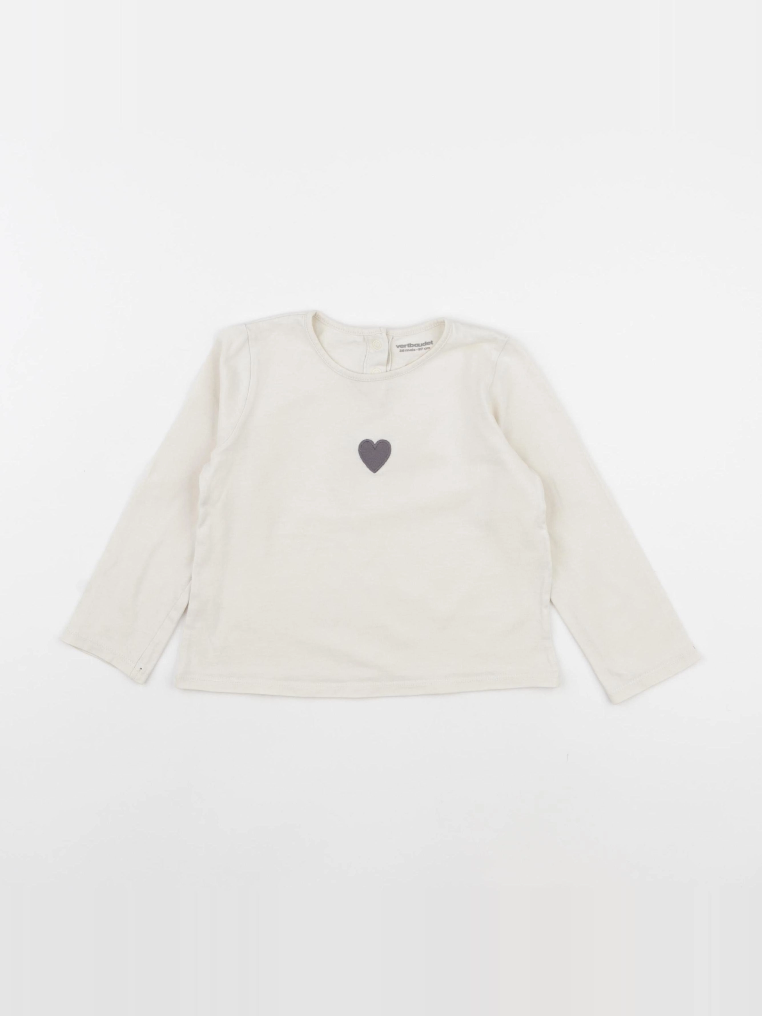Vertbaudet - tee-shirt beige - 36 mois