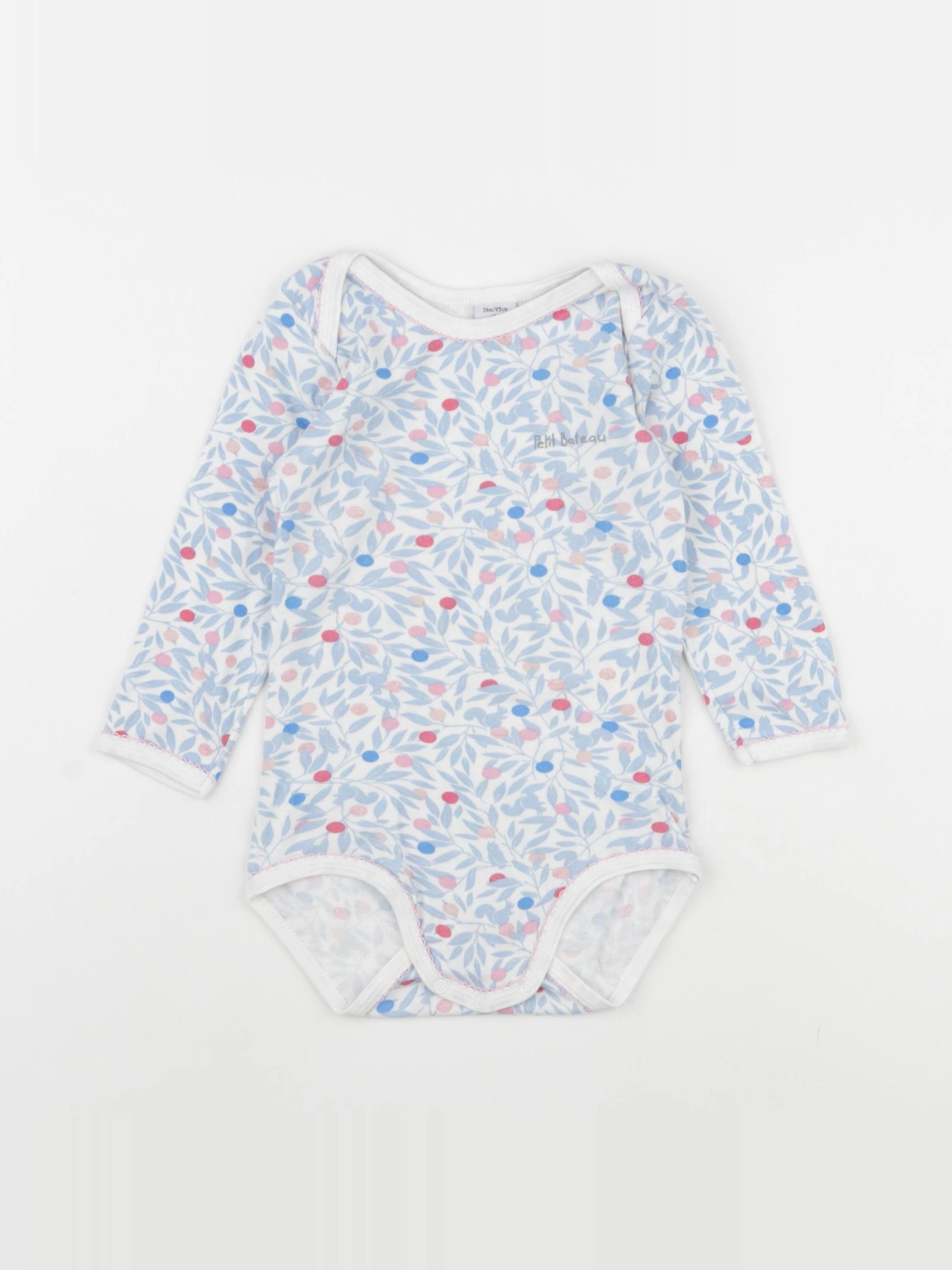 Petit Bateau - body bleu - 36 mois