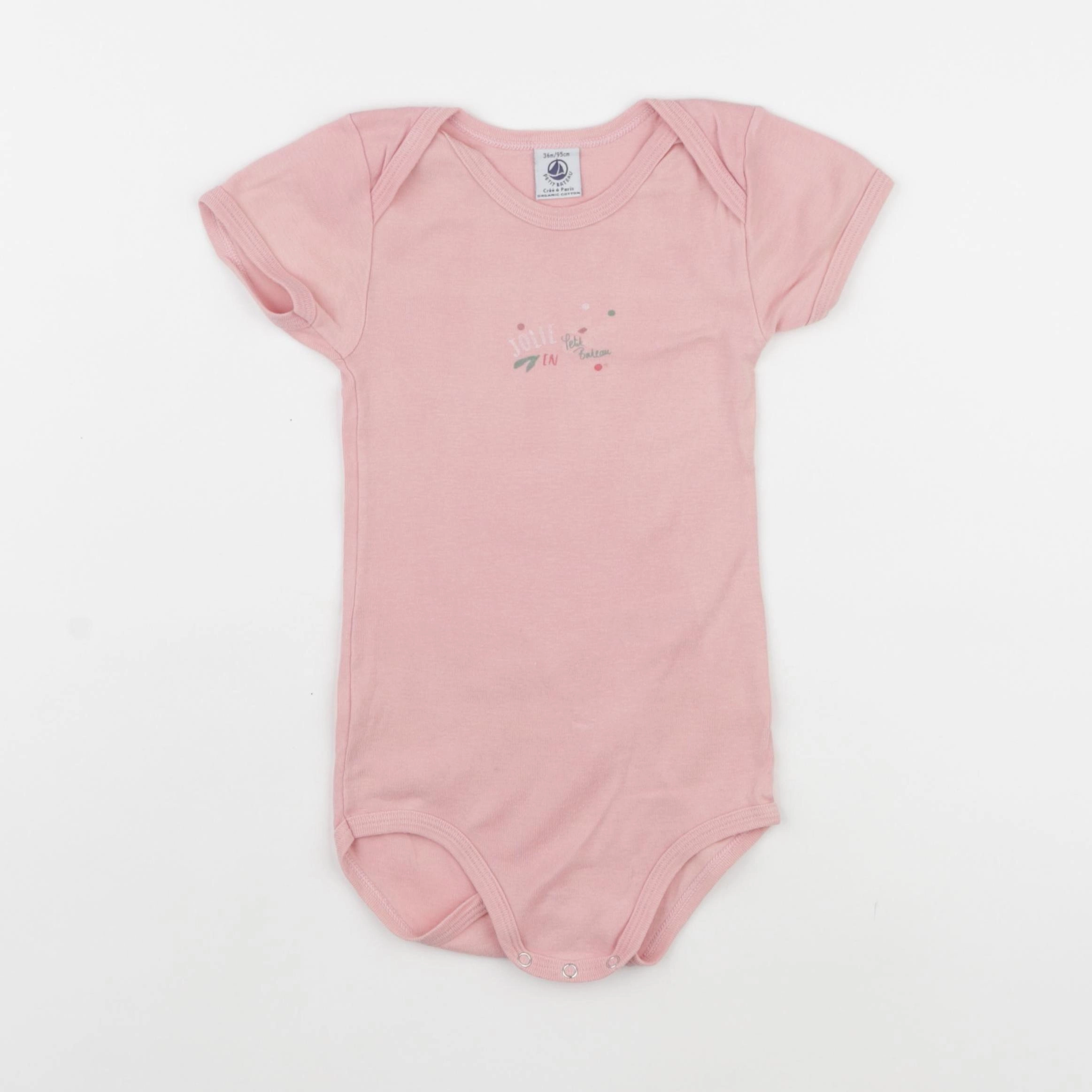 Petit Bateau - body rose - 36 mois