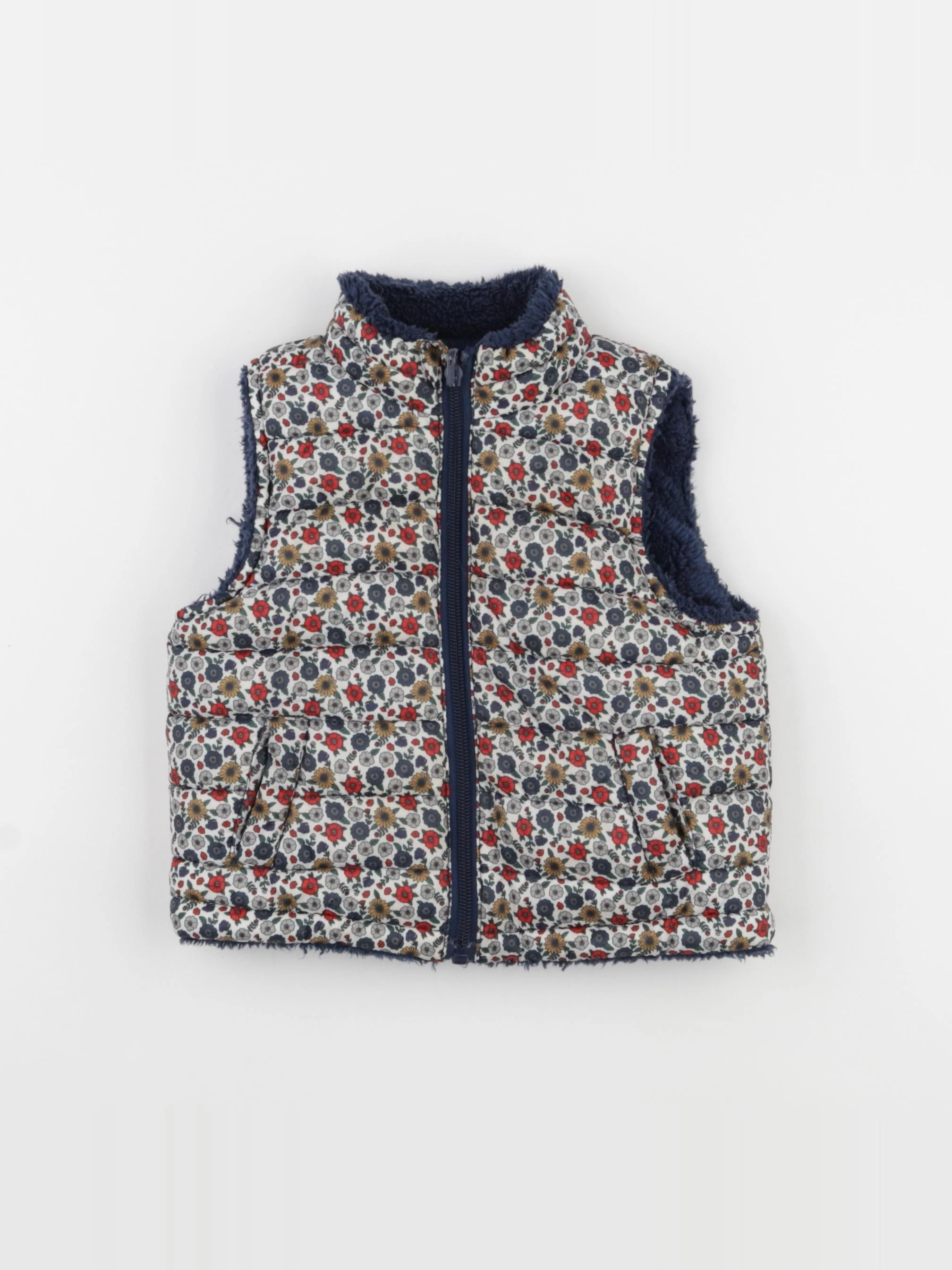 Boutchou - doudoune réversible bleu - 12 mois