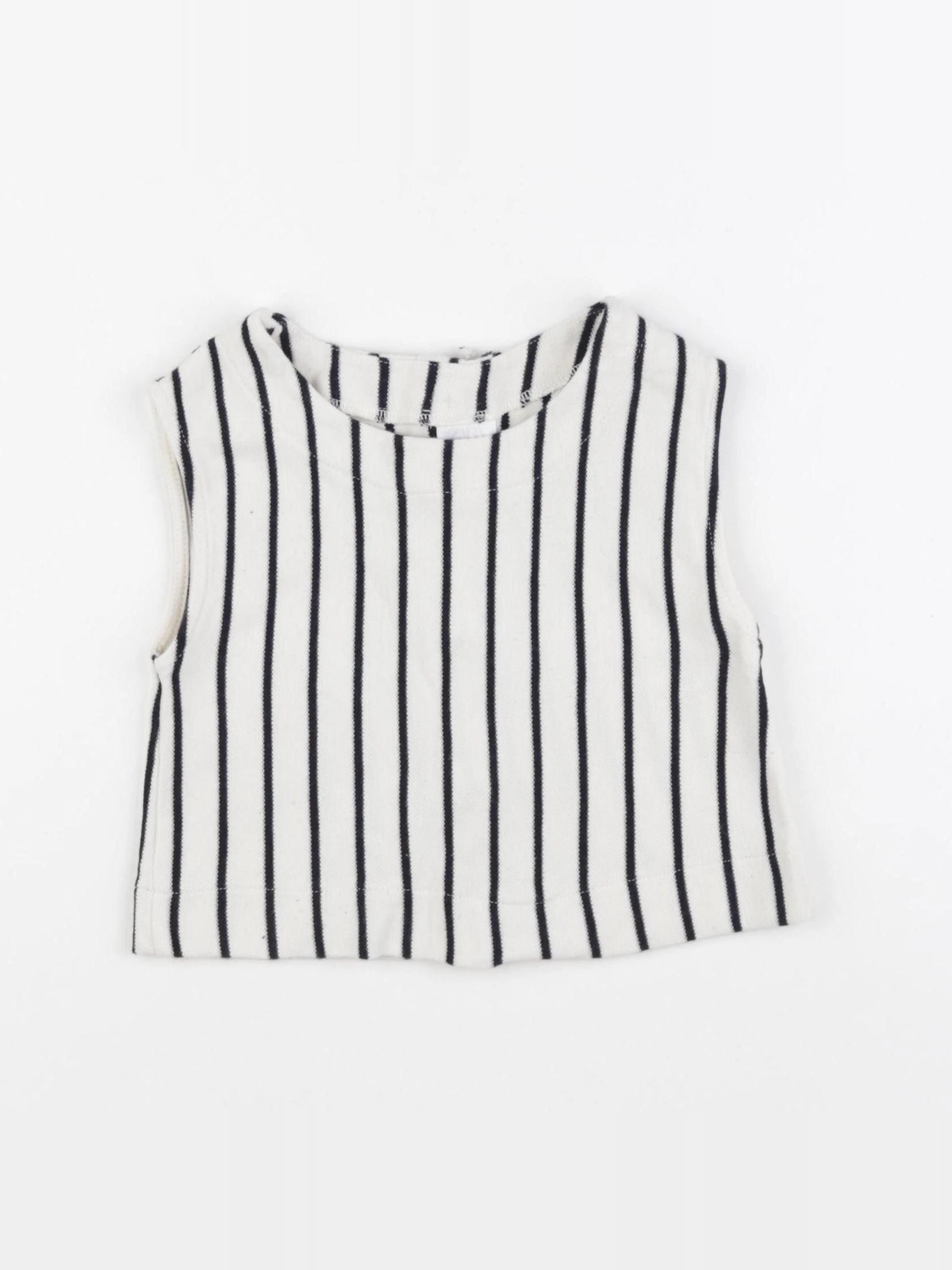 Zara - débardeur beige, noir - 6/7 ans