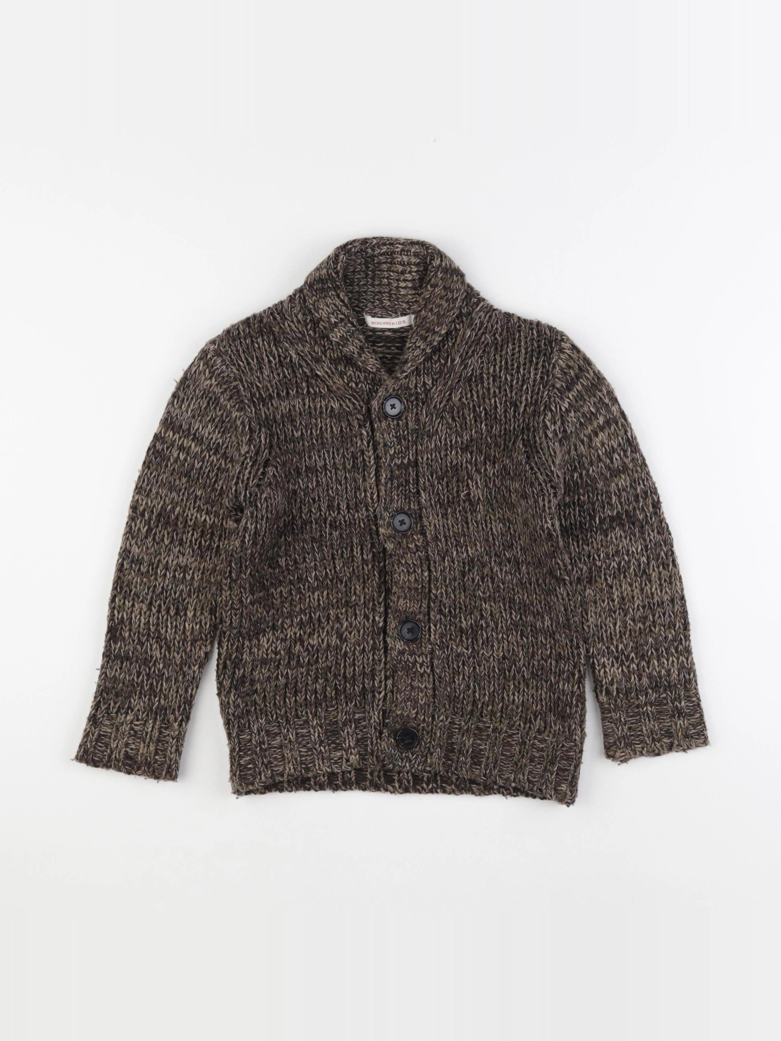 Monoprix - gilet vert, marron - 3/4 ans