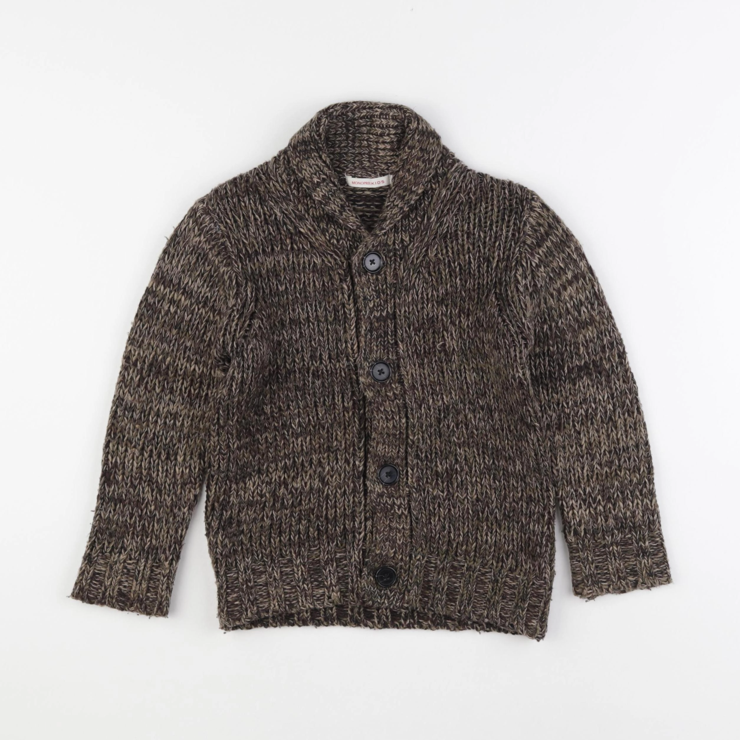 Monoprix - gilet vert, marron - 3/4 ans