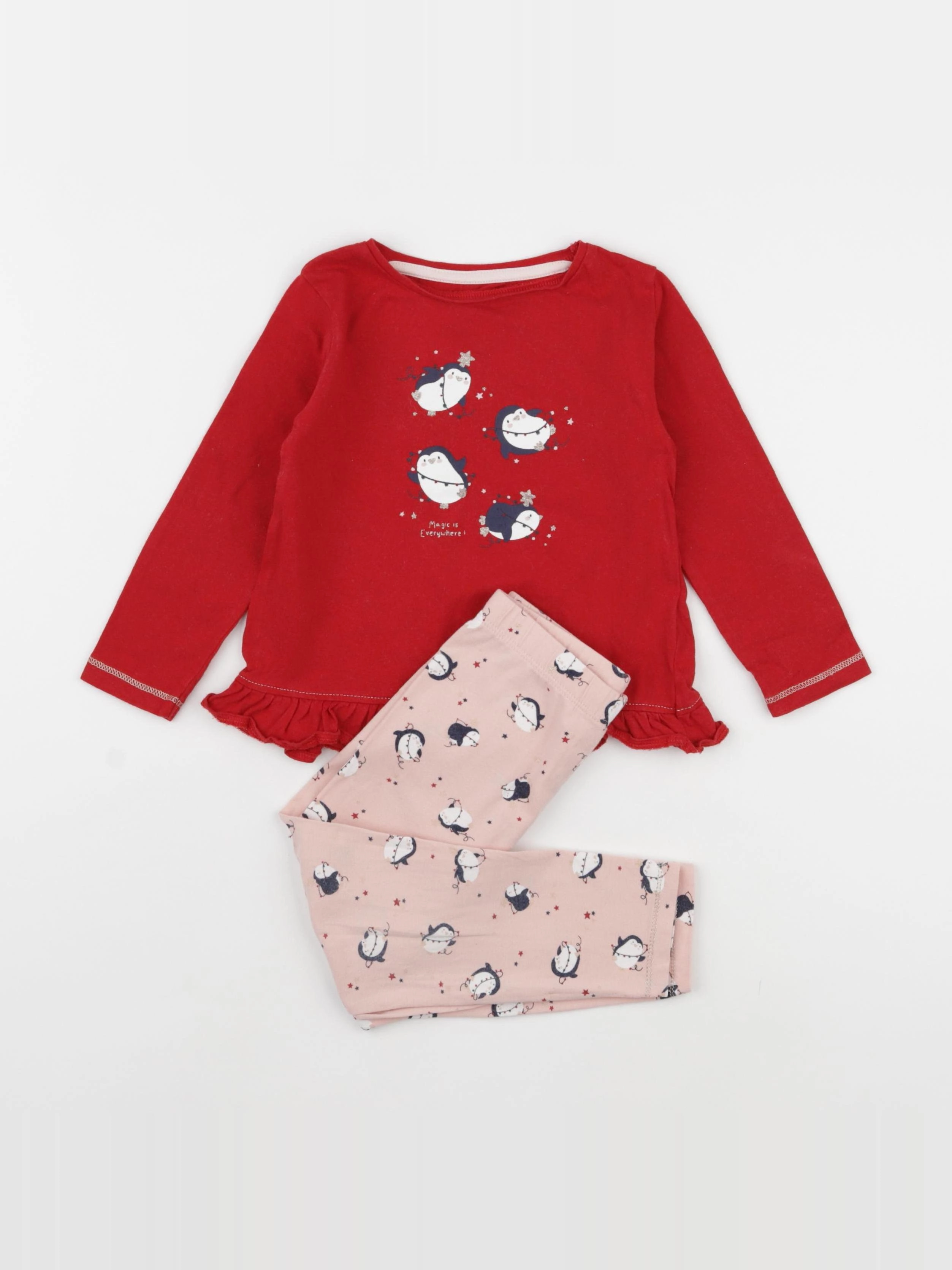 Vertbaudet - pyjama coton rouge - 3 ans