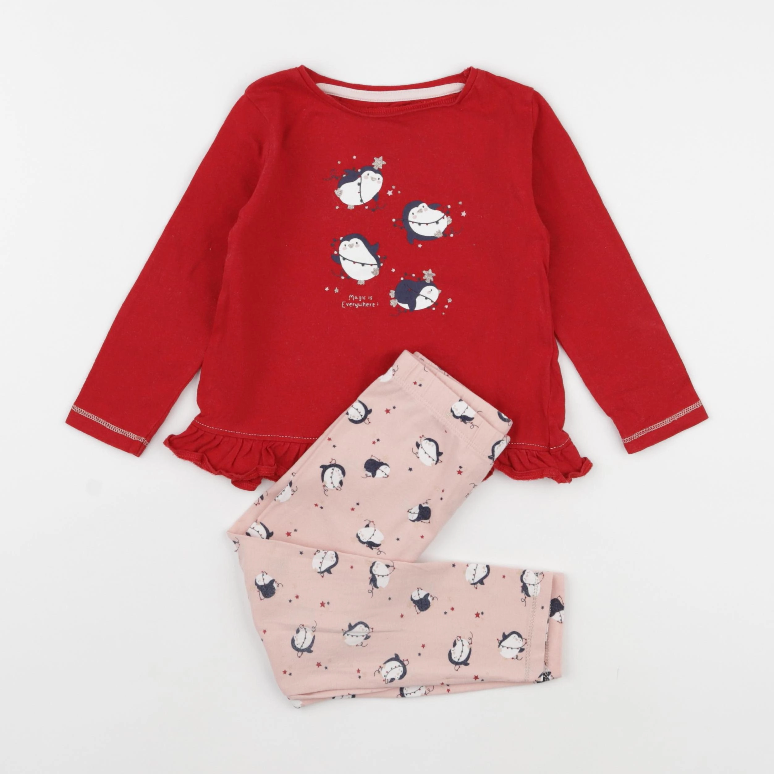 Vertbaudet - pyjama coton rouge - 3 ans