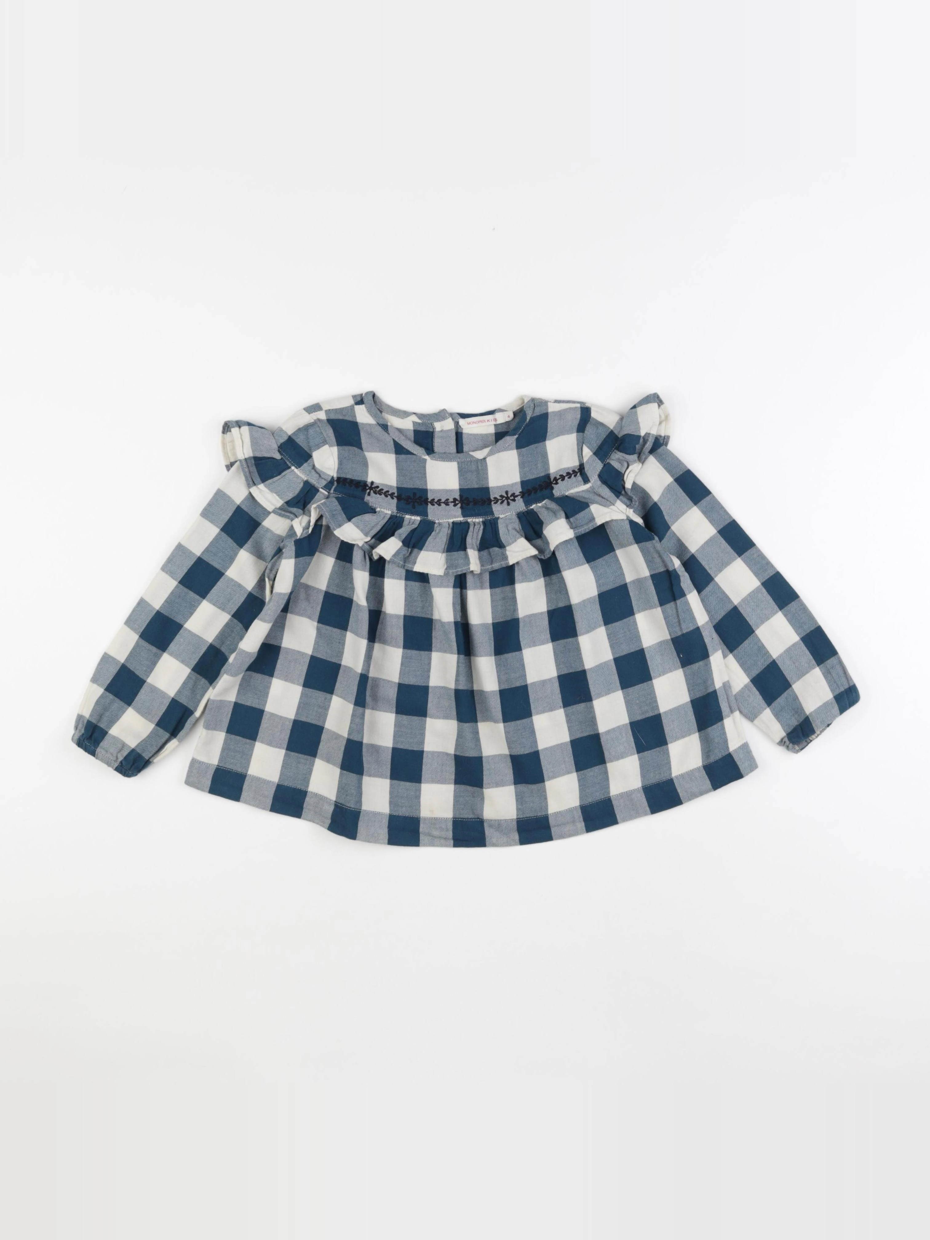 Monoprix - blouse beige, vert - 4 ans