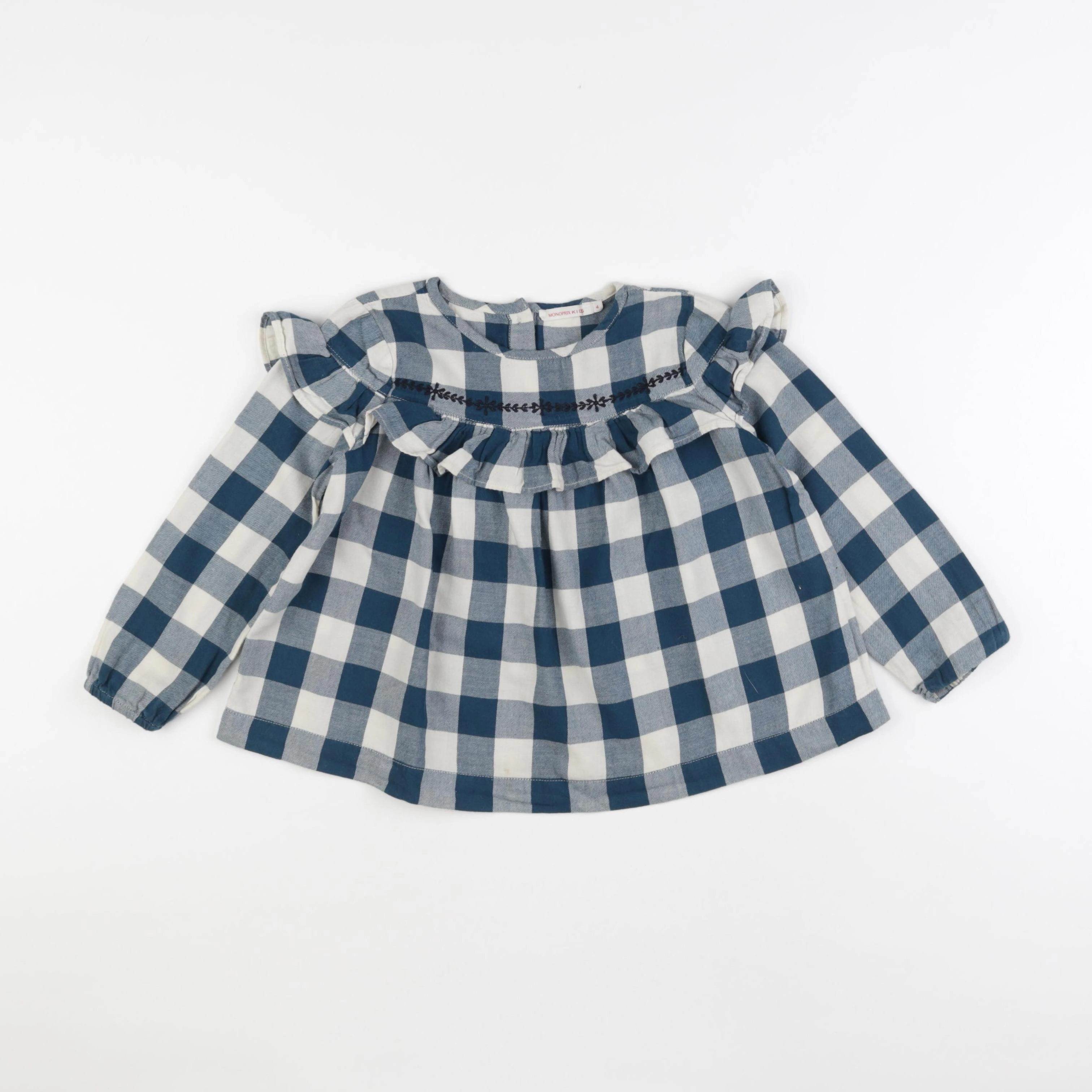 Monoprix - blouse beige, vert - 4 ans