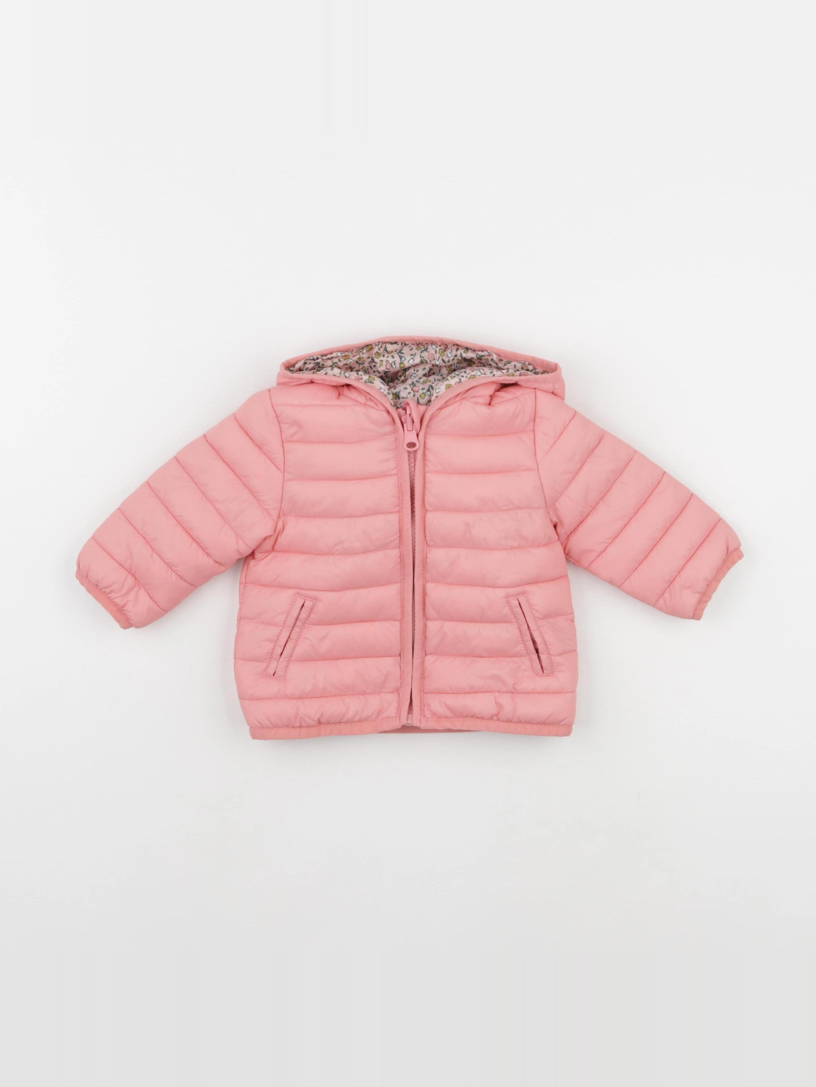Vertbaudet - doudoune réversible rose - 6 mois
