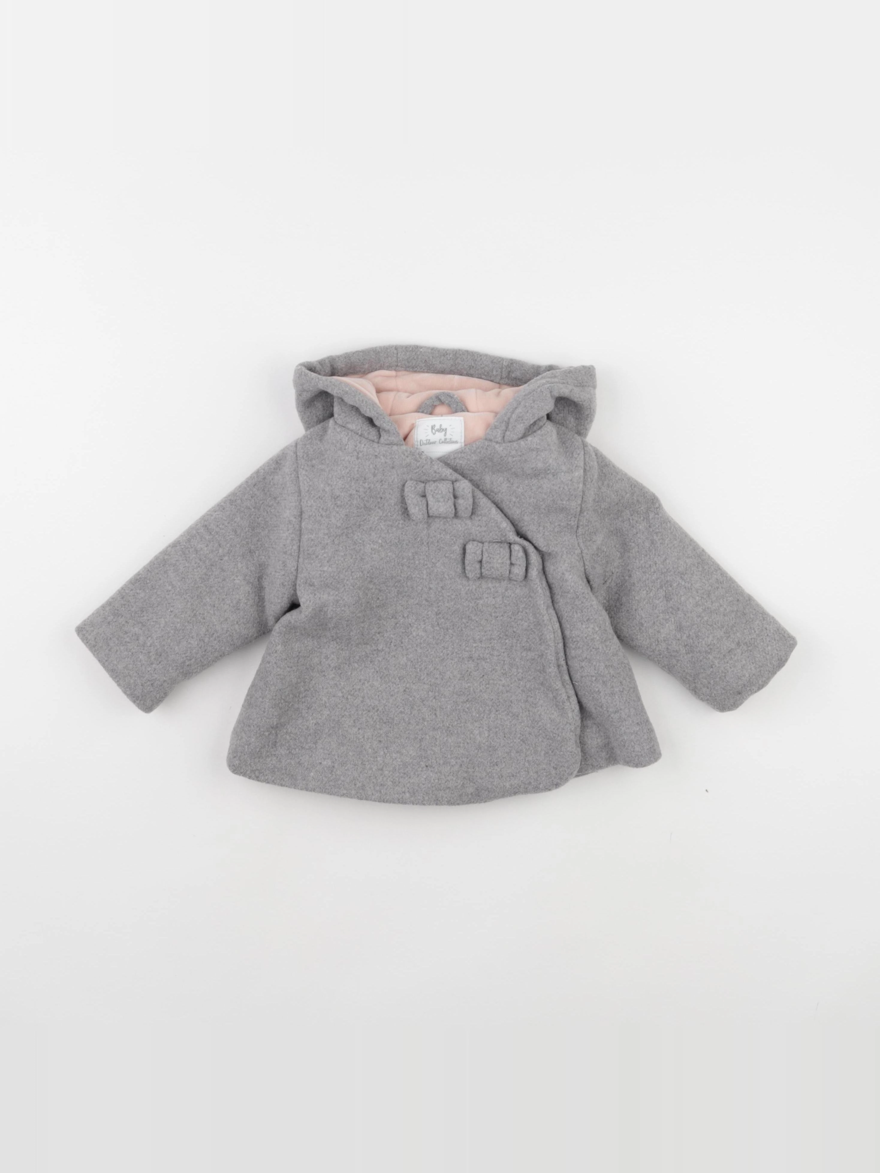 Vertbaudet - manteau gris - 9 mois