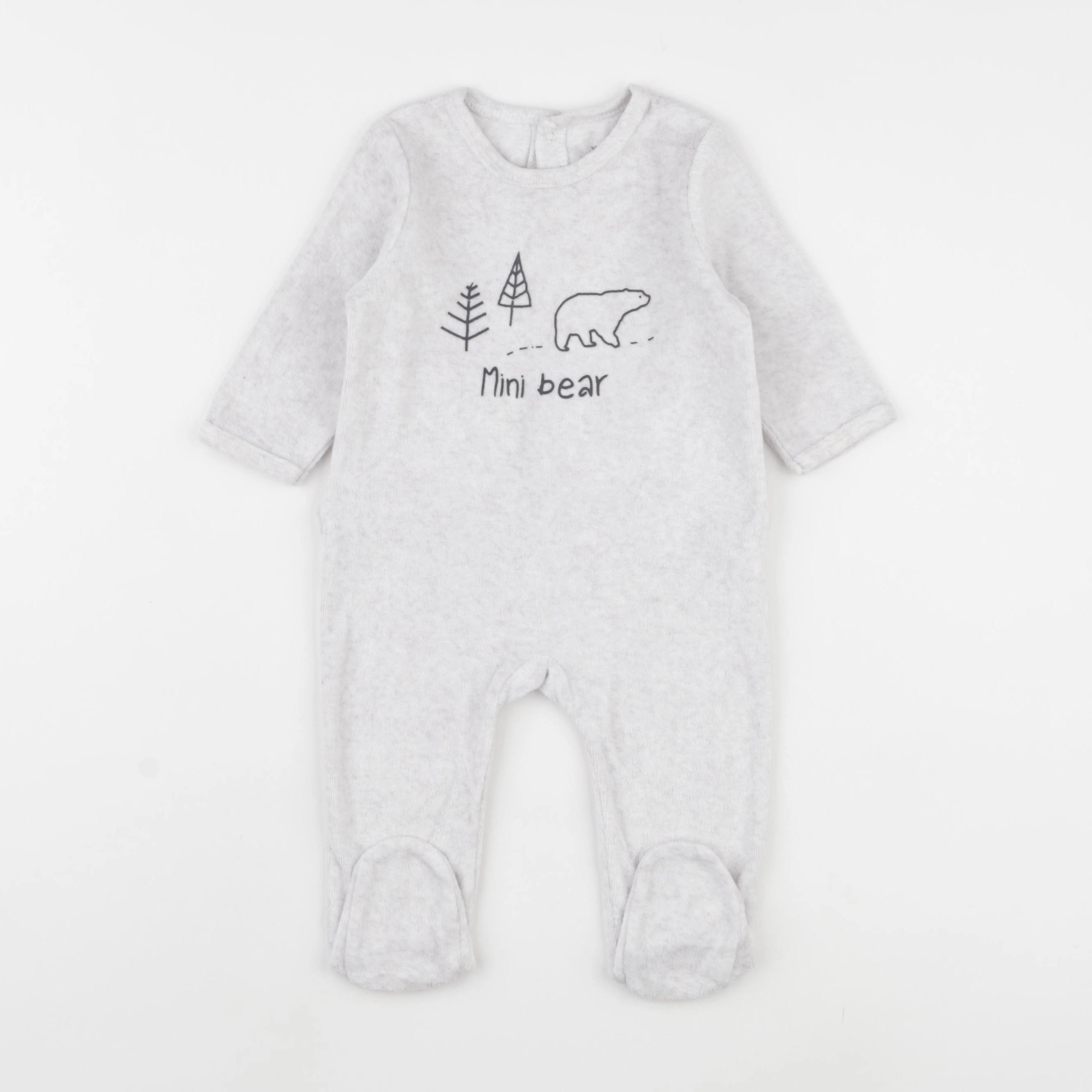Vertbaudet - pyjama velours gris - 6 mois