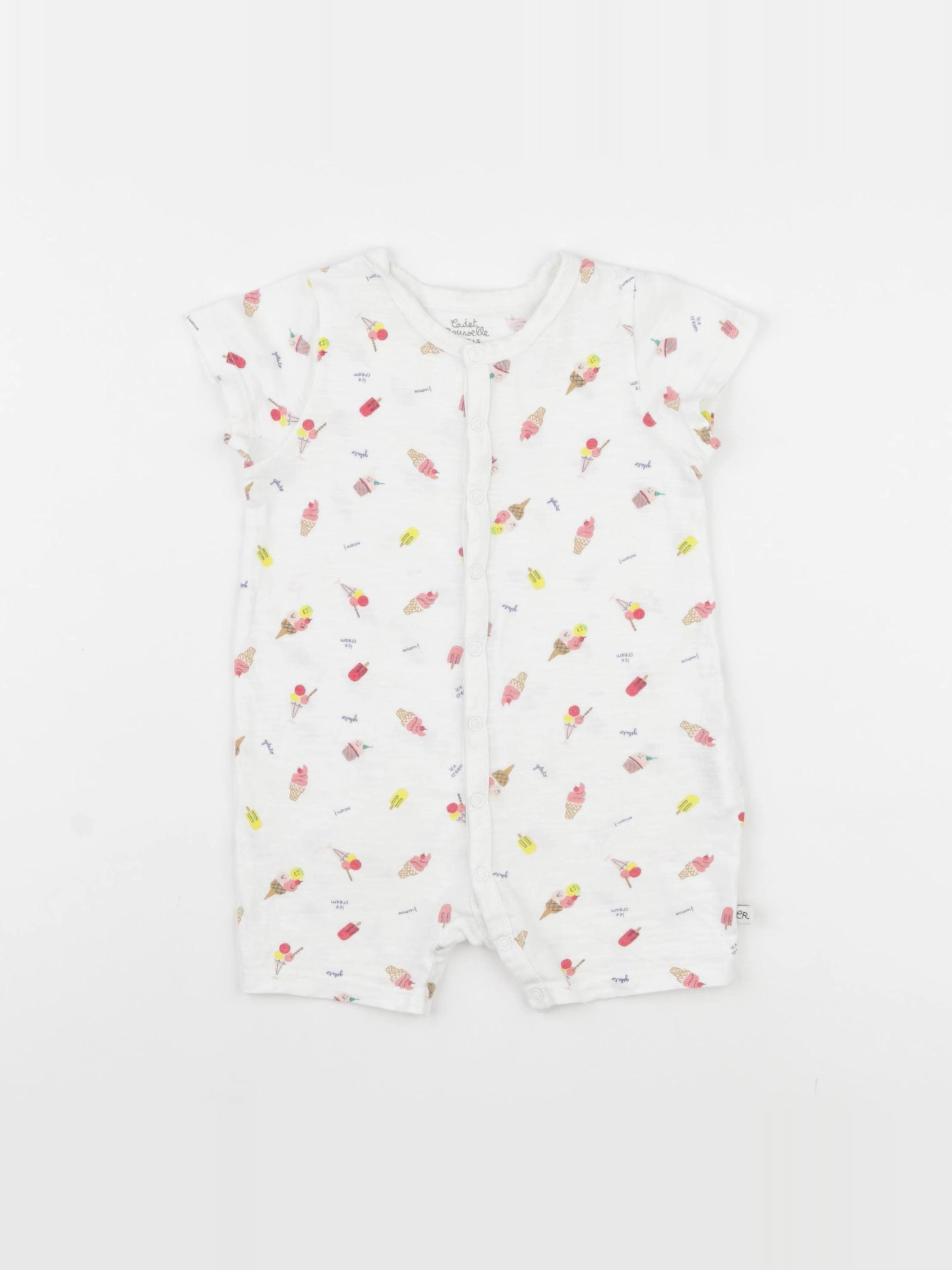 Cadet Rousselle - pyjama coton blanc - 12 mois