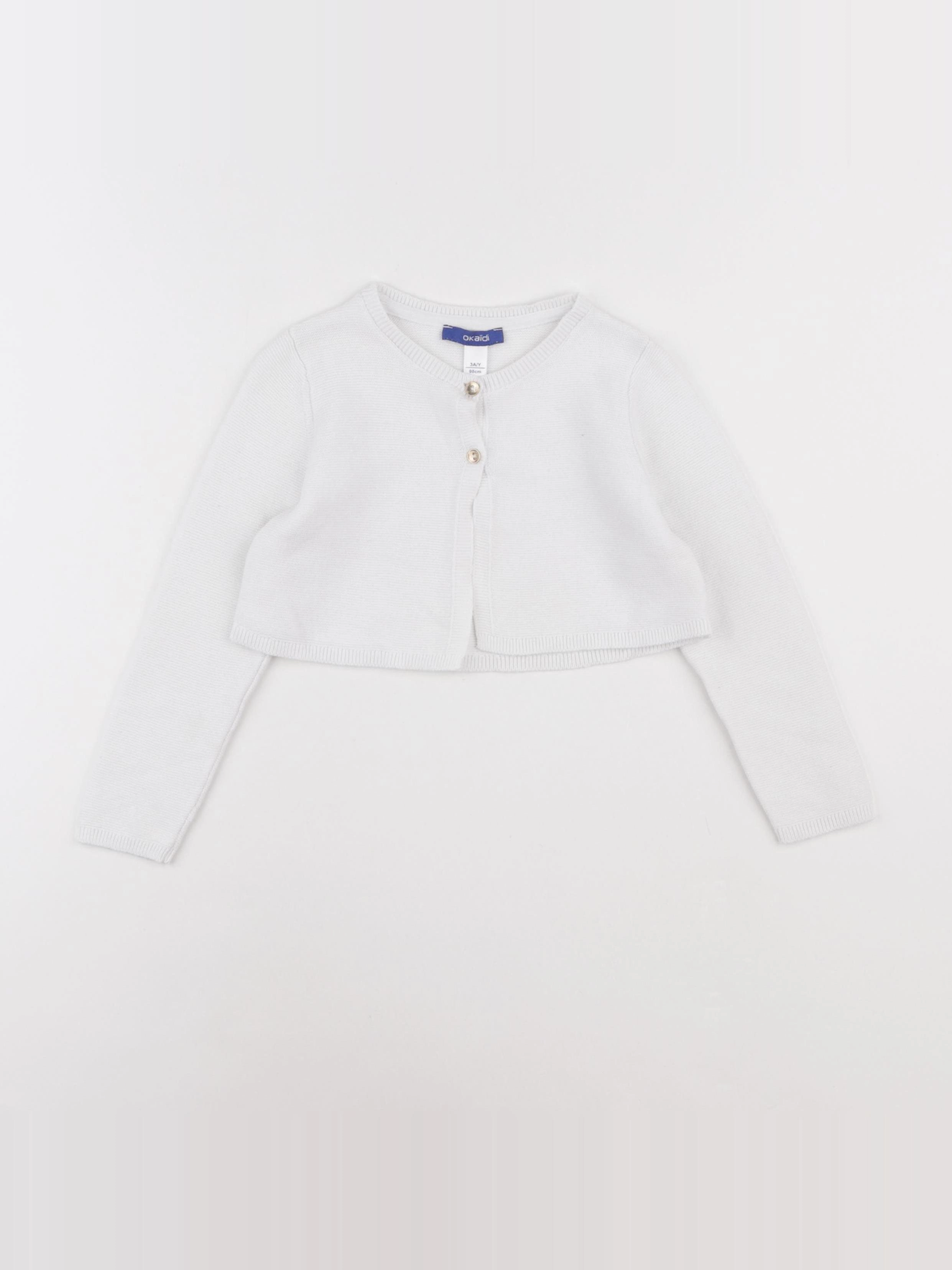 Okaidi - gilet blanc - 3 ans
