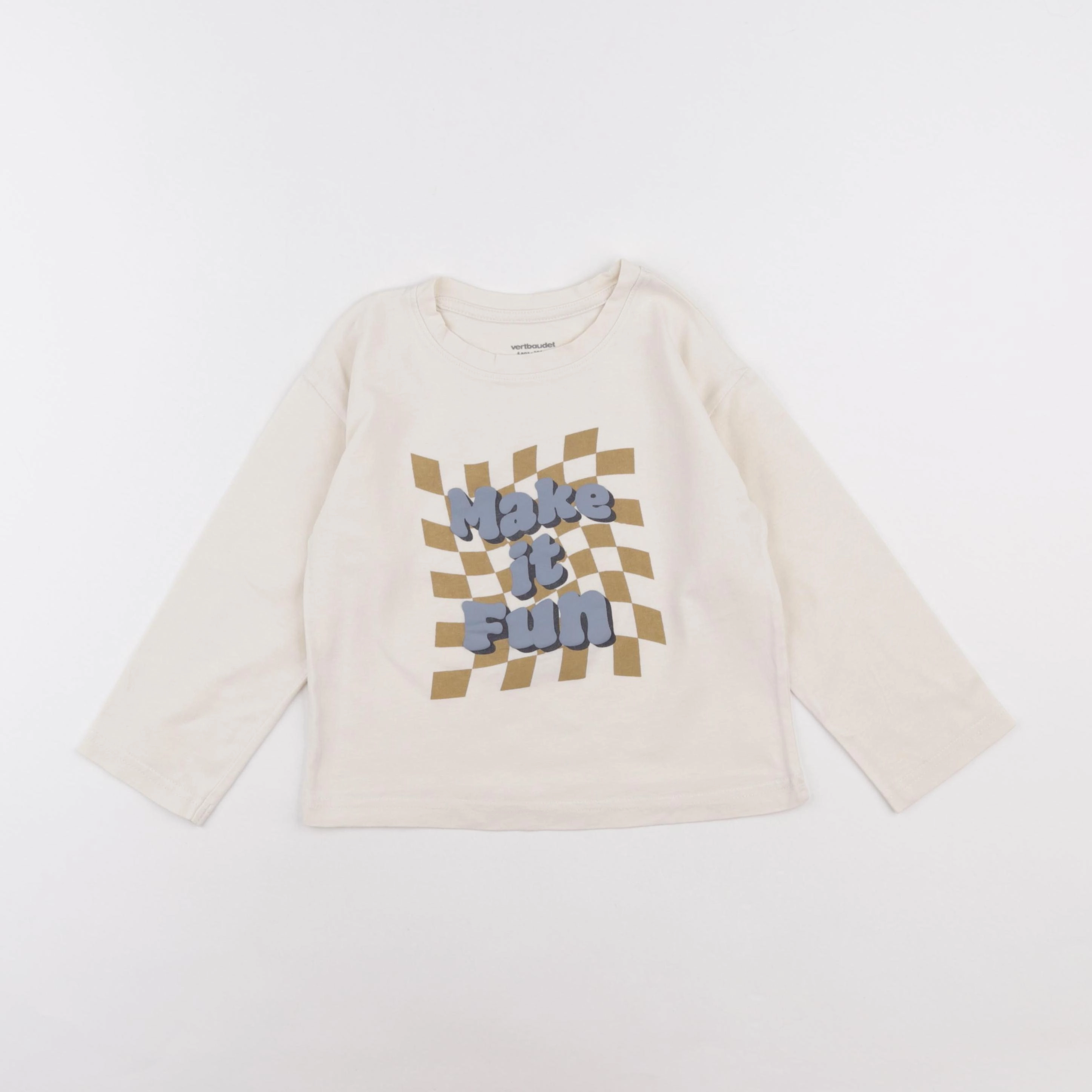 Vertbaudet - tee-shirt beige - 4 ans