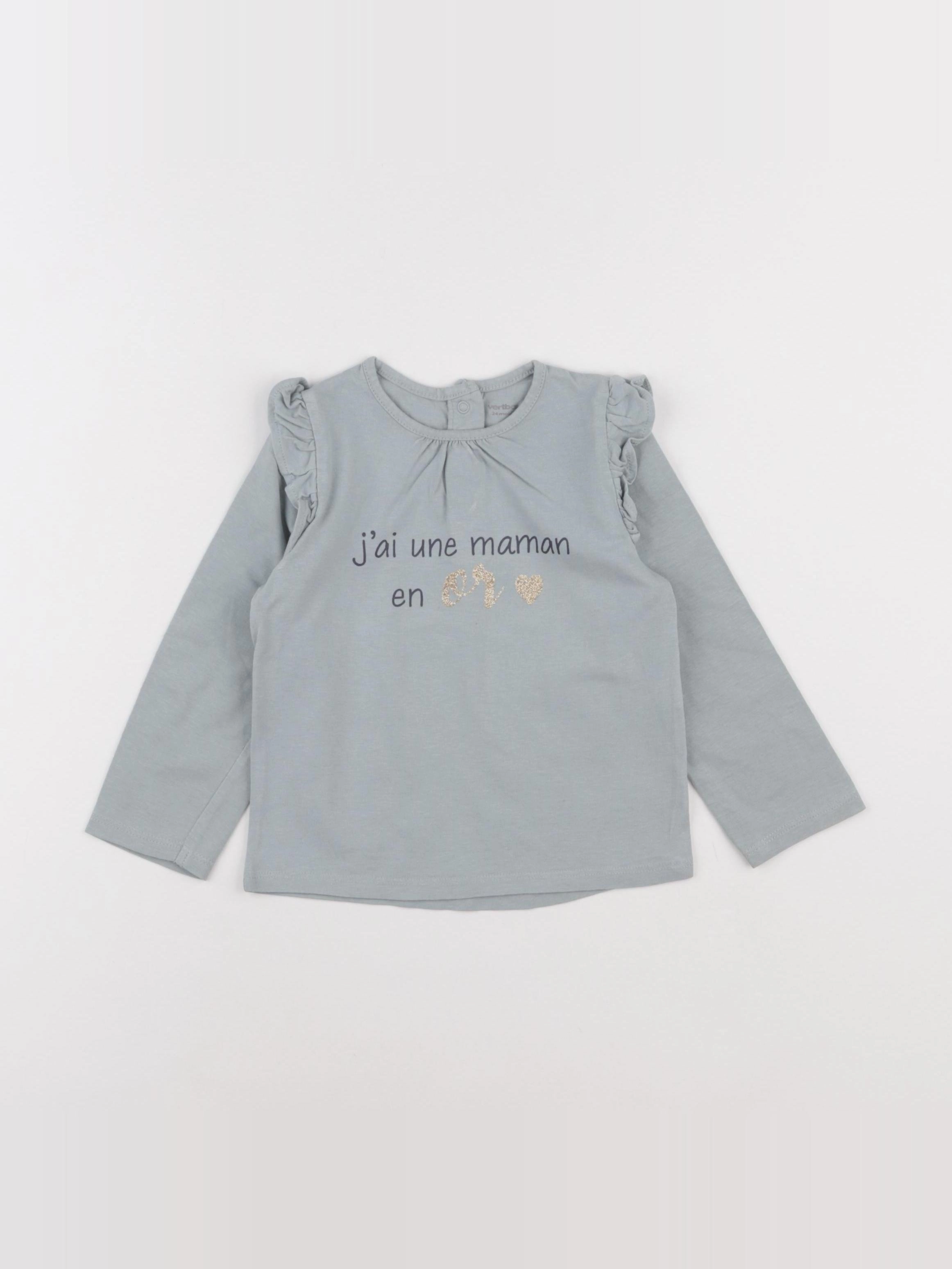 Vertbaudet - tee-shirt bleu - 24 mois