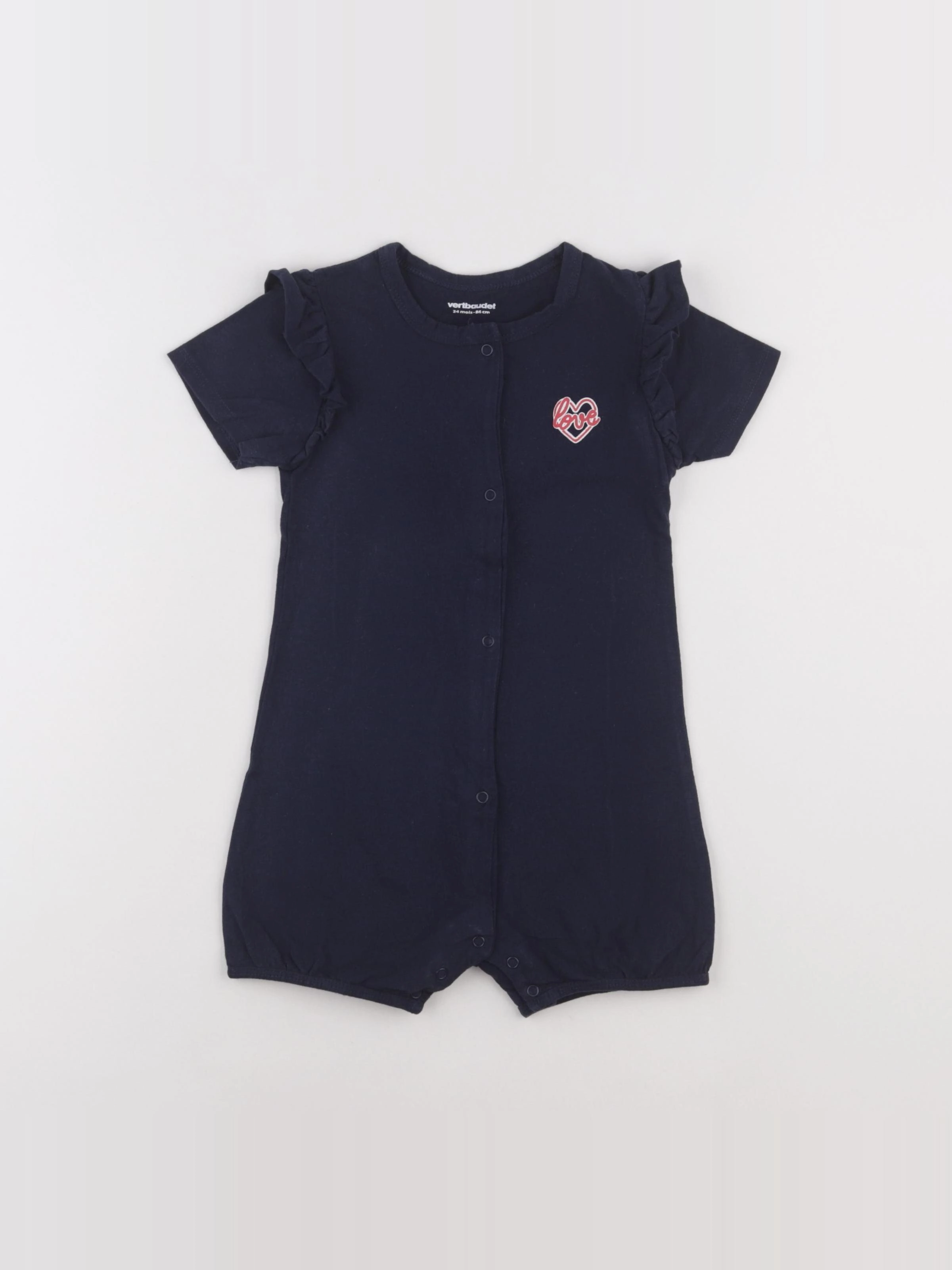 Vertbaudet - pyjama coton bleu - 24 mois