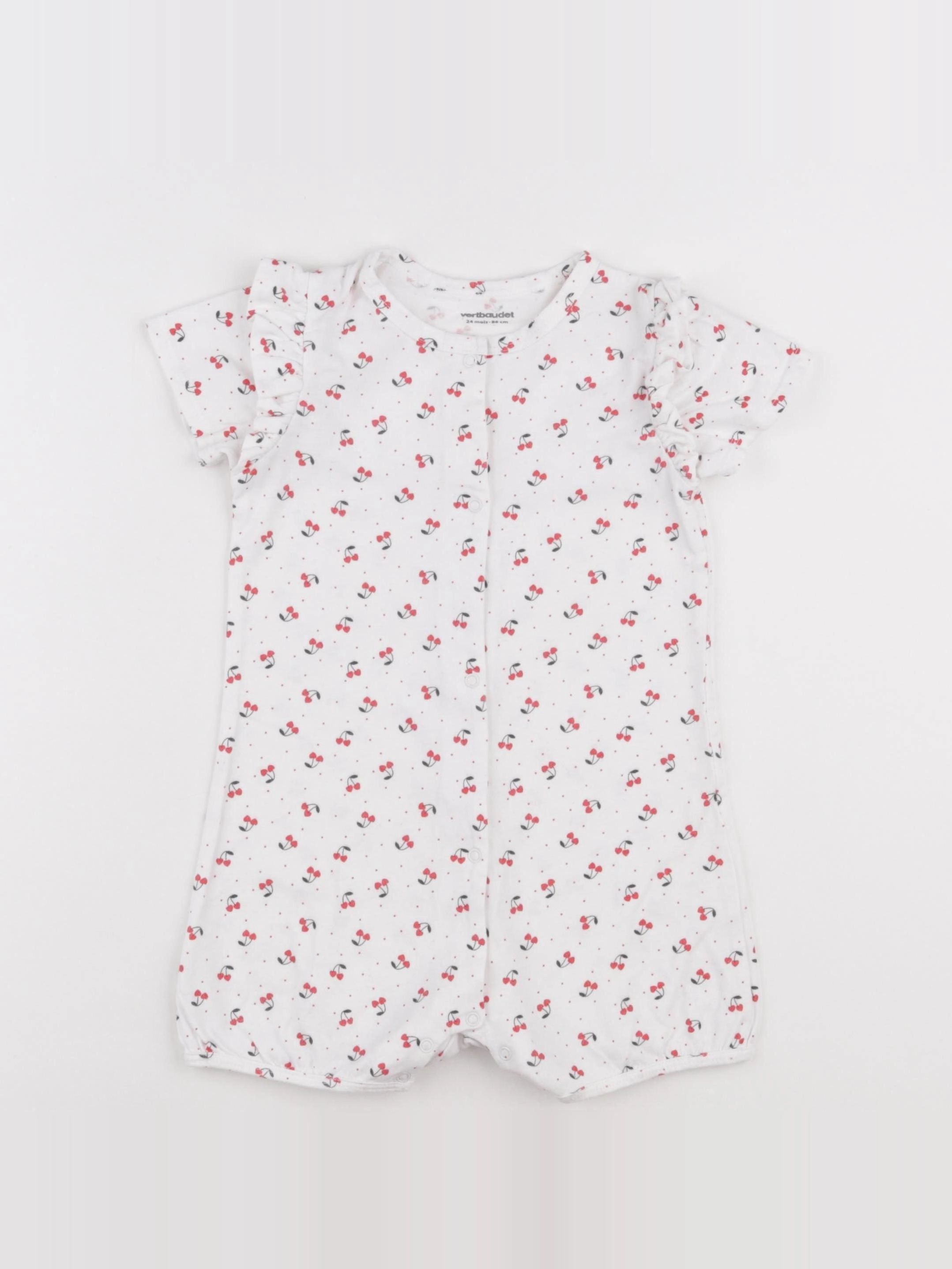 Vertbaudet - pyjama coton blanc - 24 mois