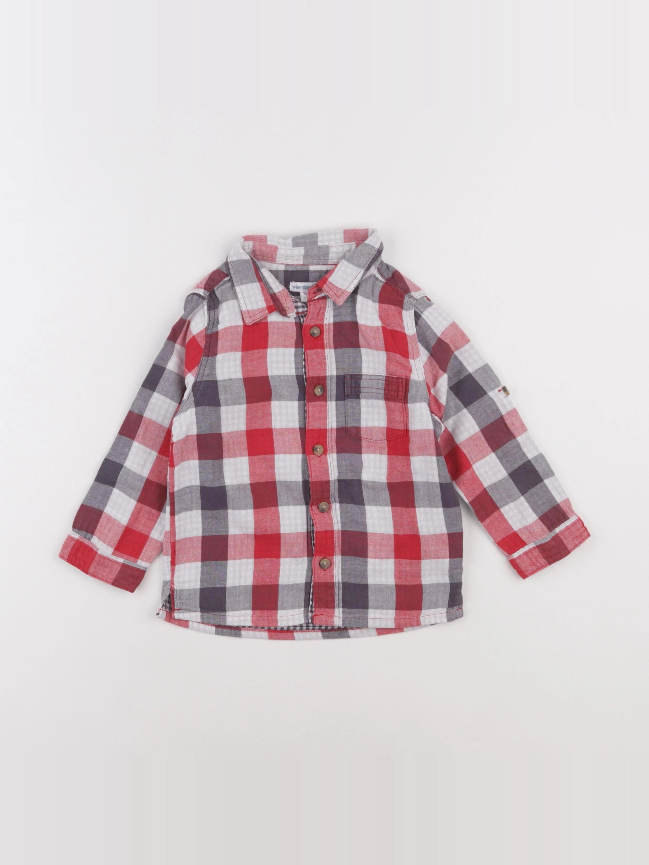 Vertbaudet - chemise rouge - 24 mois