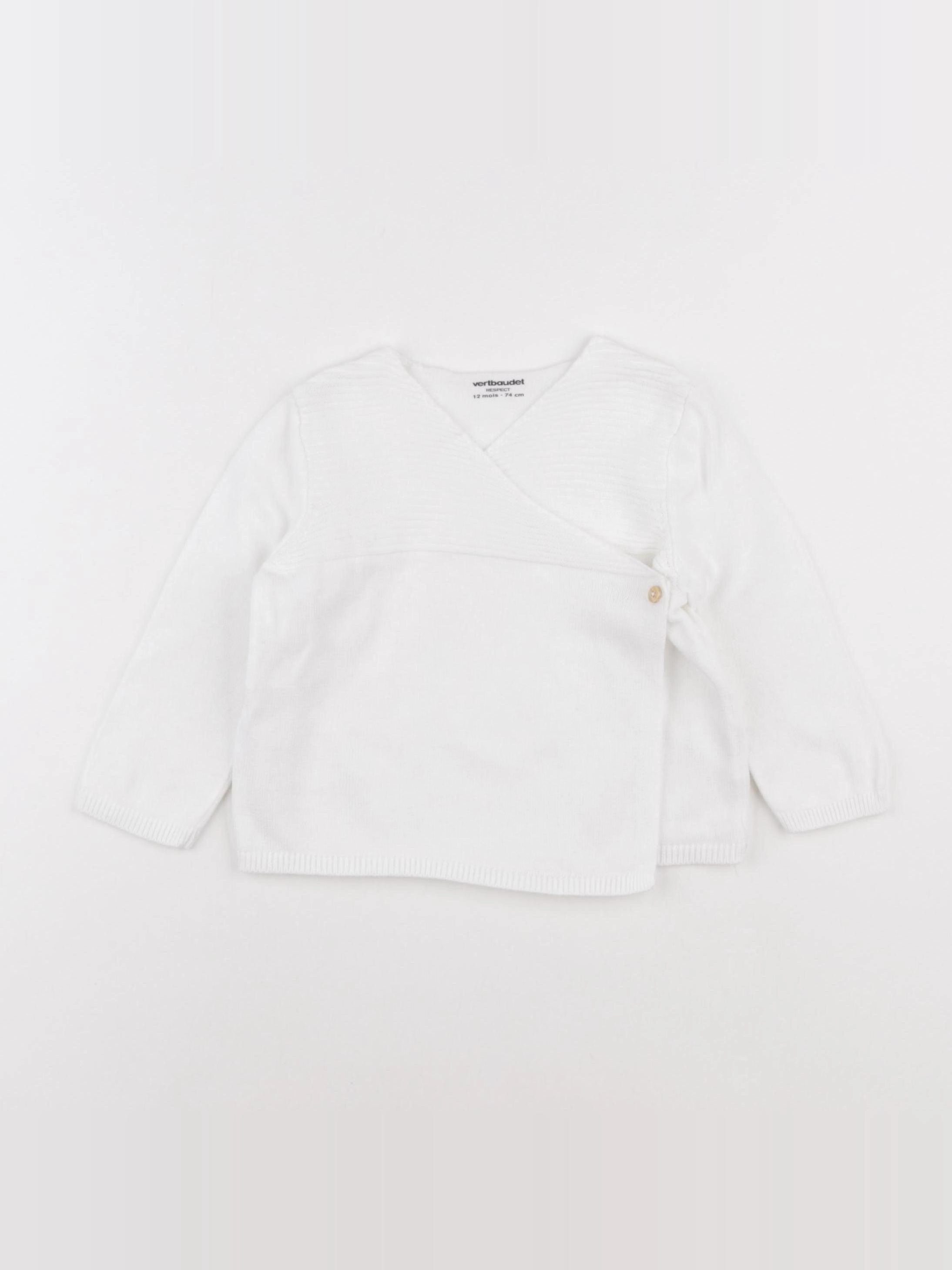 Vertbaudet - gilet blanc - 12 mois