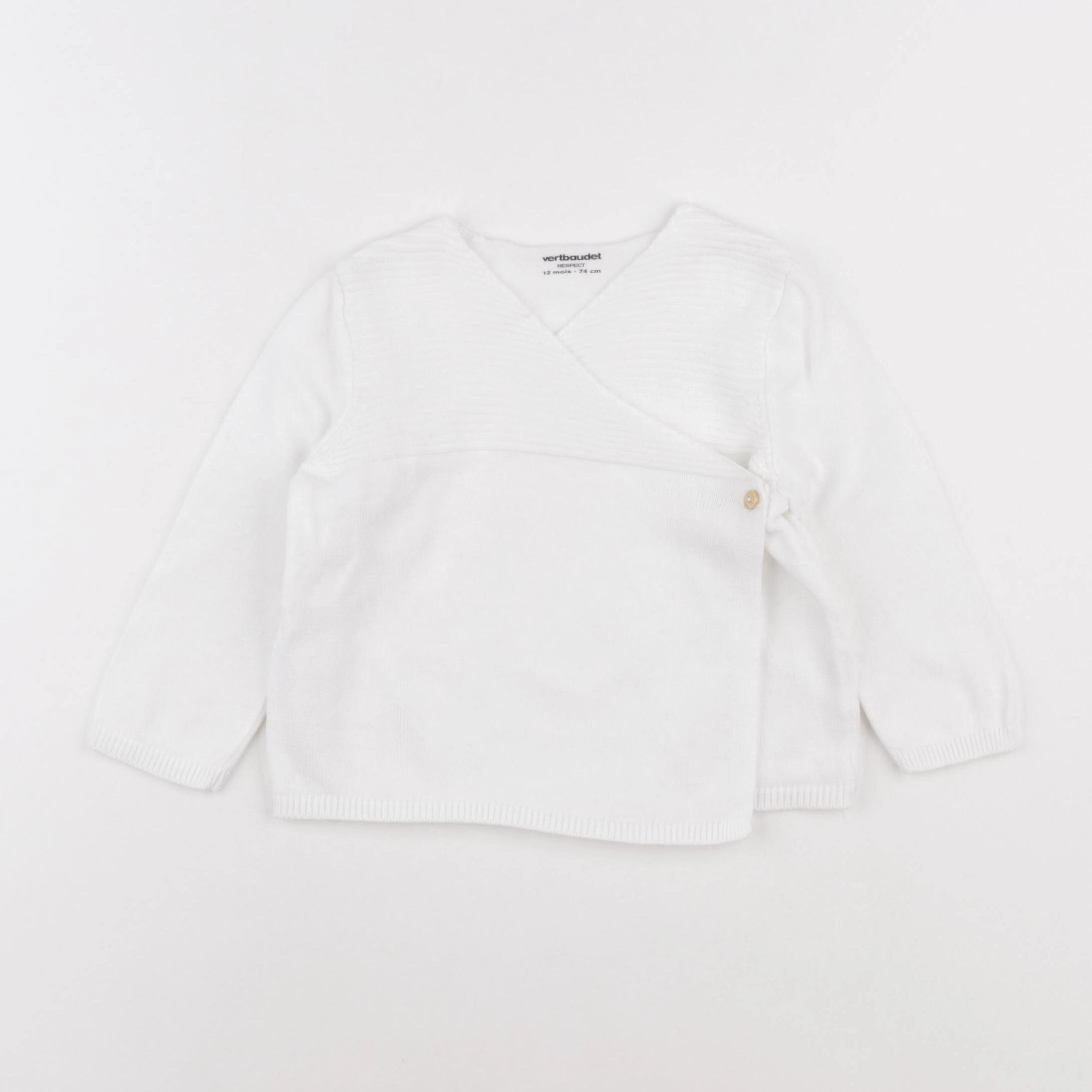 Vertbaudet - gilet blanc - 12 mois